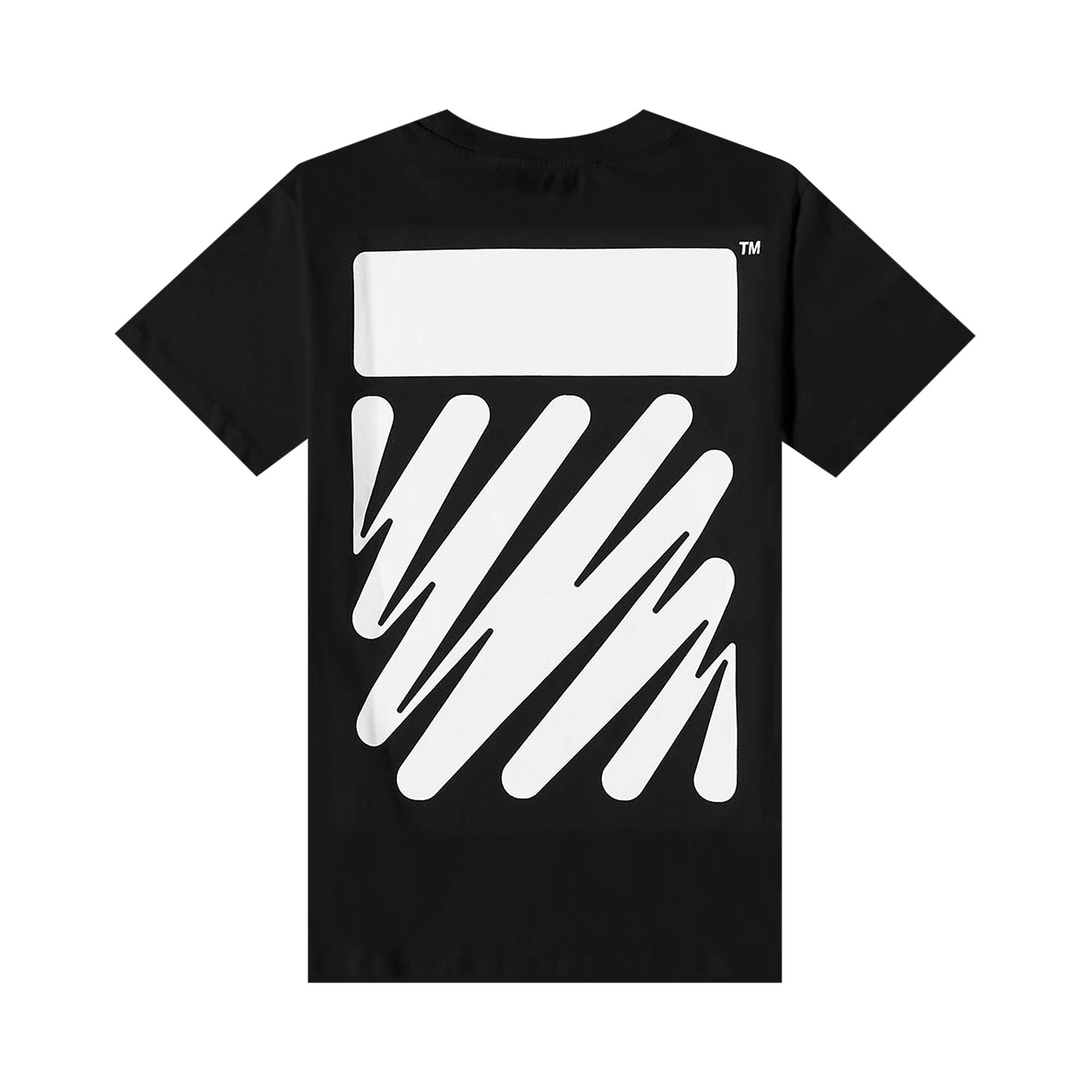 Off-White Wave Diag Slim Tee 'Black/White' - 2
