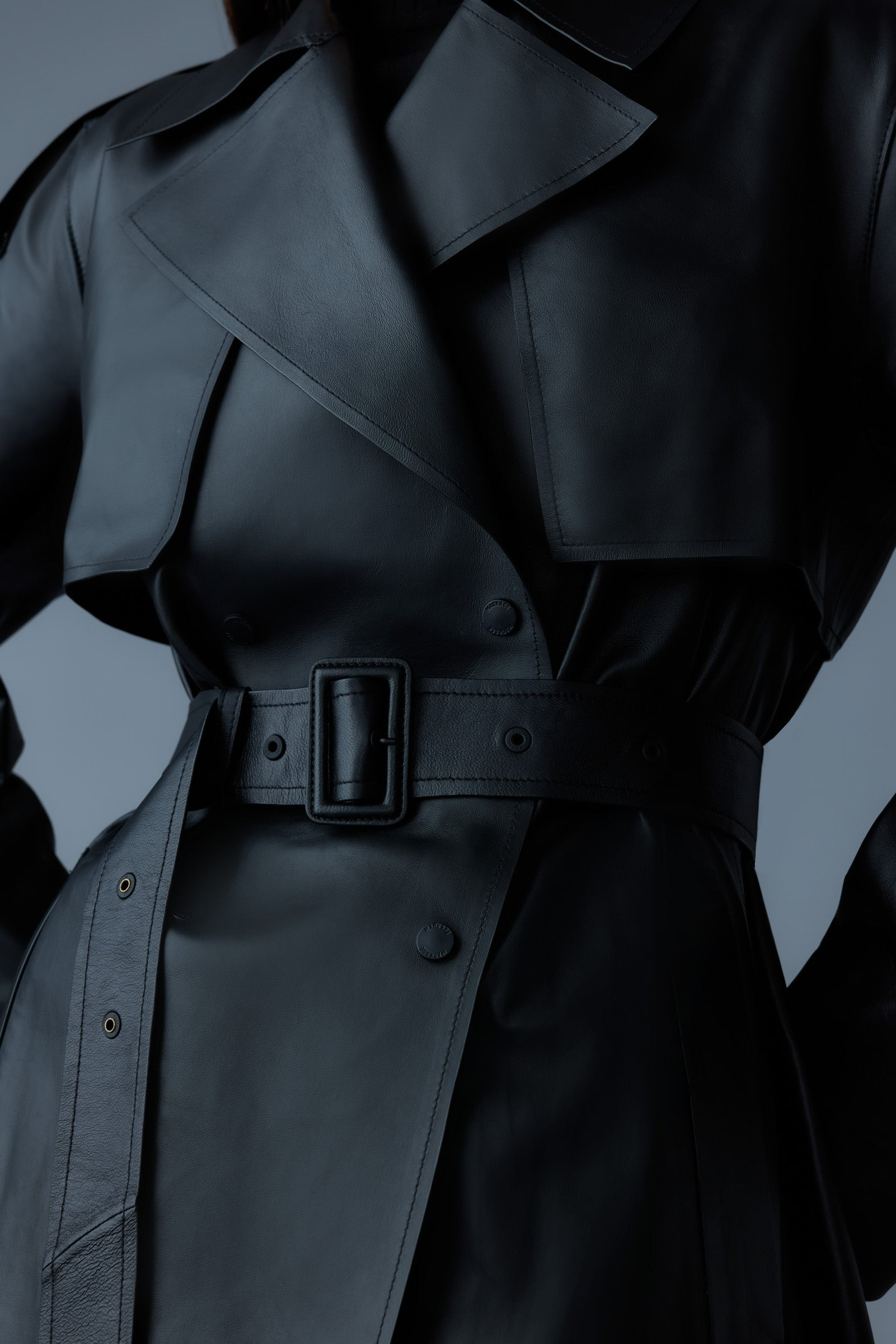 MEDORA Luster leather three-quarter coat - 5