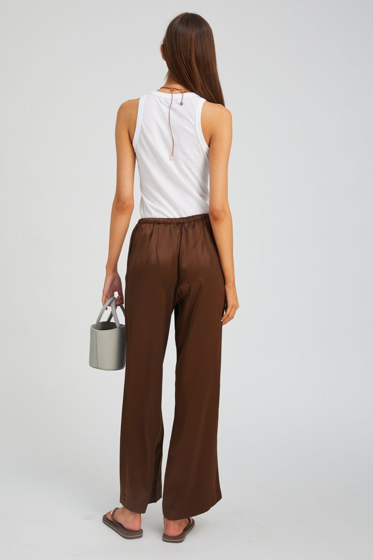 BROWN SILK KAUAI PANTS - 5