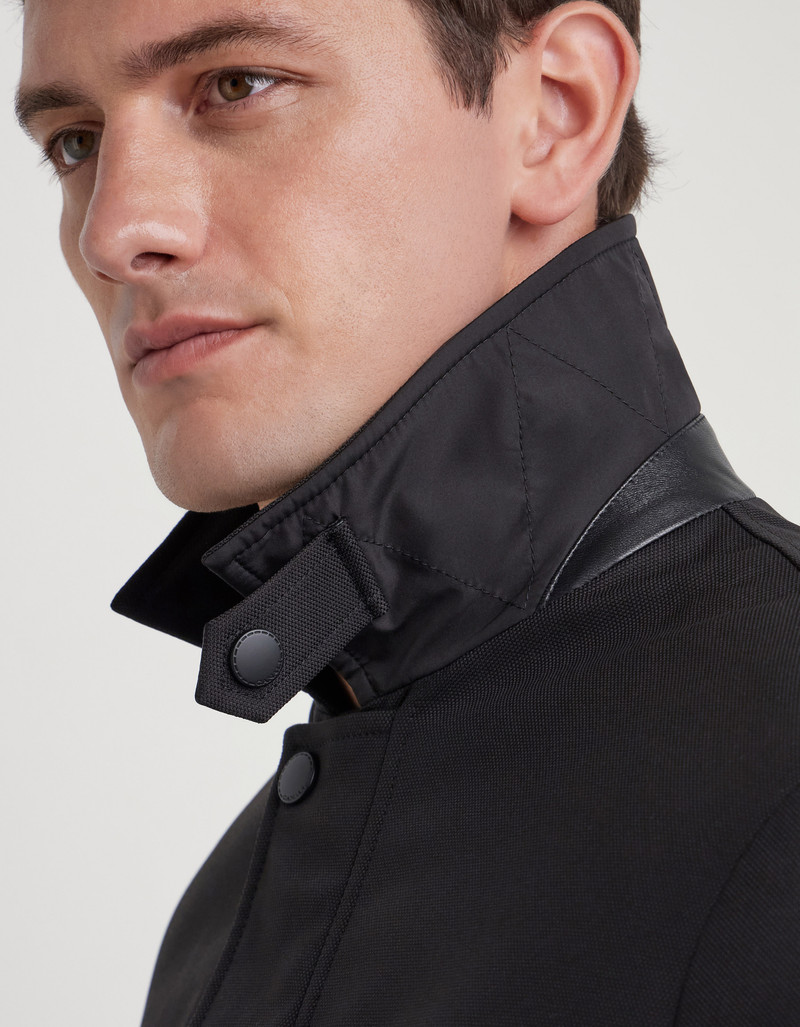 CANALI MAESTRALE BLACK SET-IN SLEEVE TECHNICAL FABRIC FIELD JACKET 6