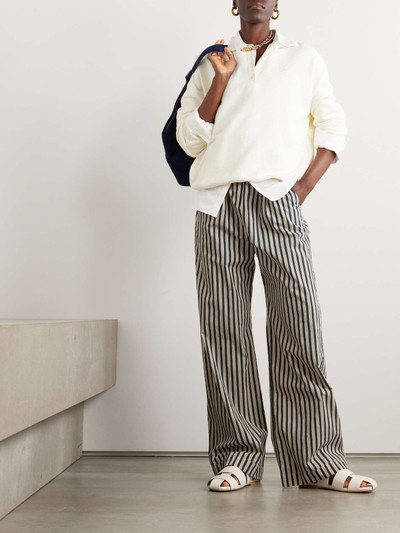 The Frankie Shop Mirca striped cotton-blend poplin wide-leg pants outlook