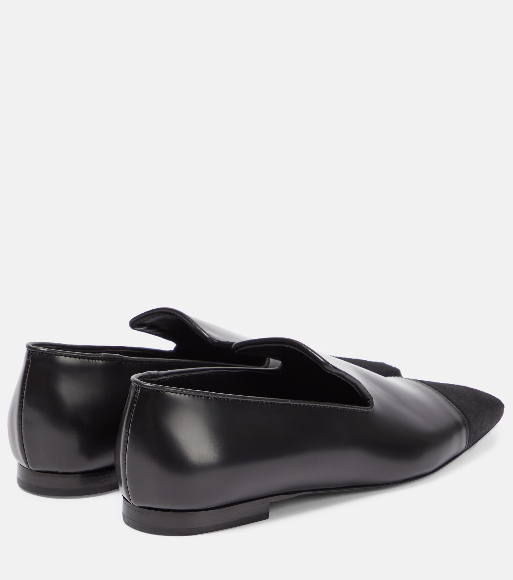 Leather and calf hair loafers - 3