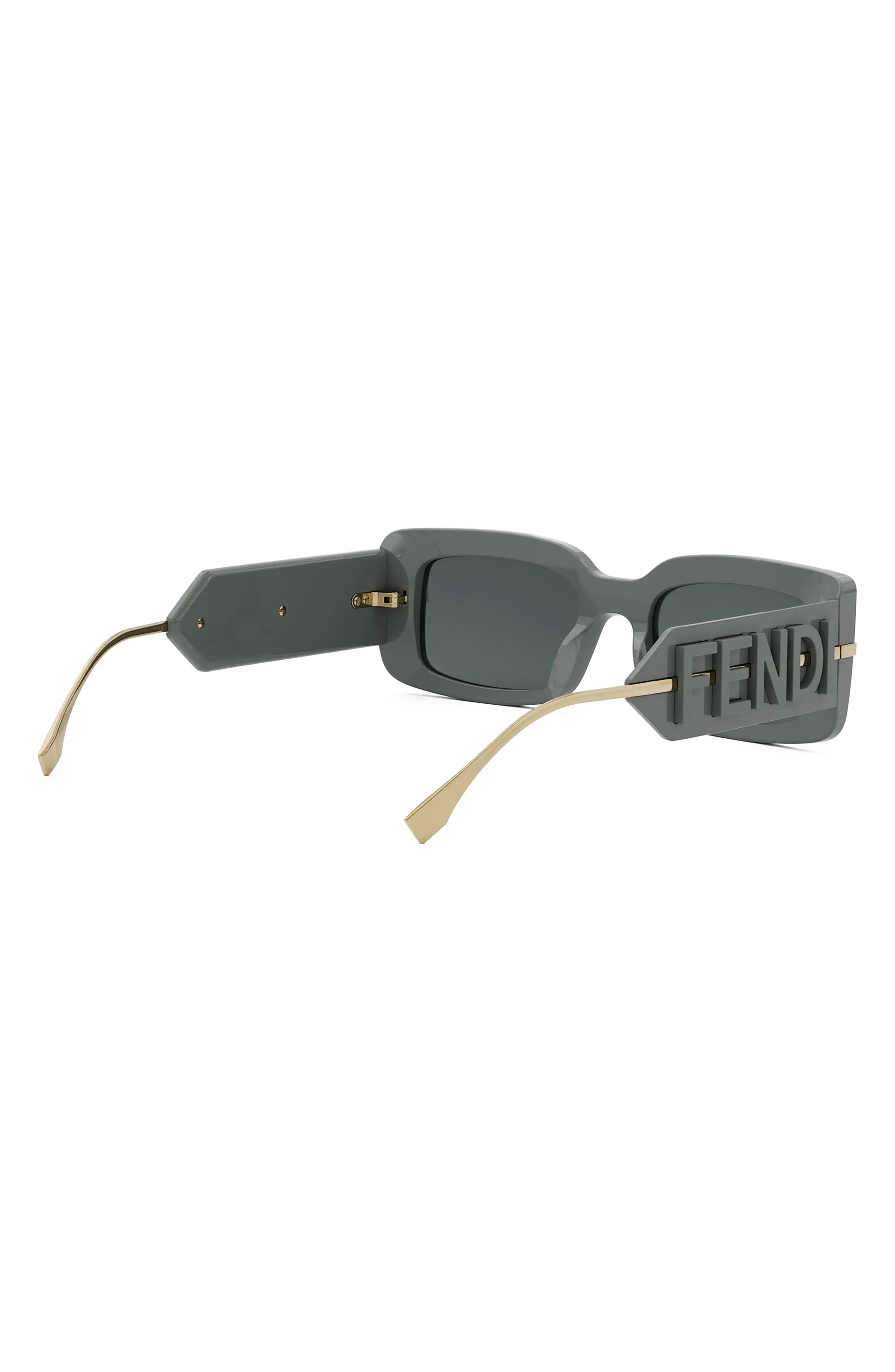 'Fendigraphy 51mm Rectangular Sunglasses in Grey/Smoke - 7