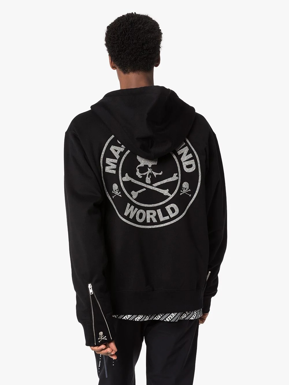 skull-print zip-up hoodie - 3