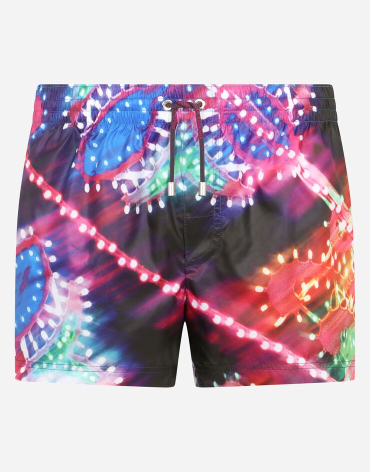 Short swim trunks with illumination print - 1