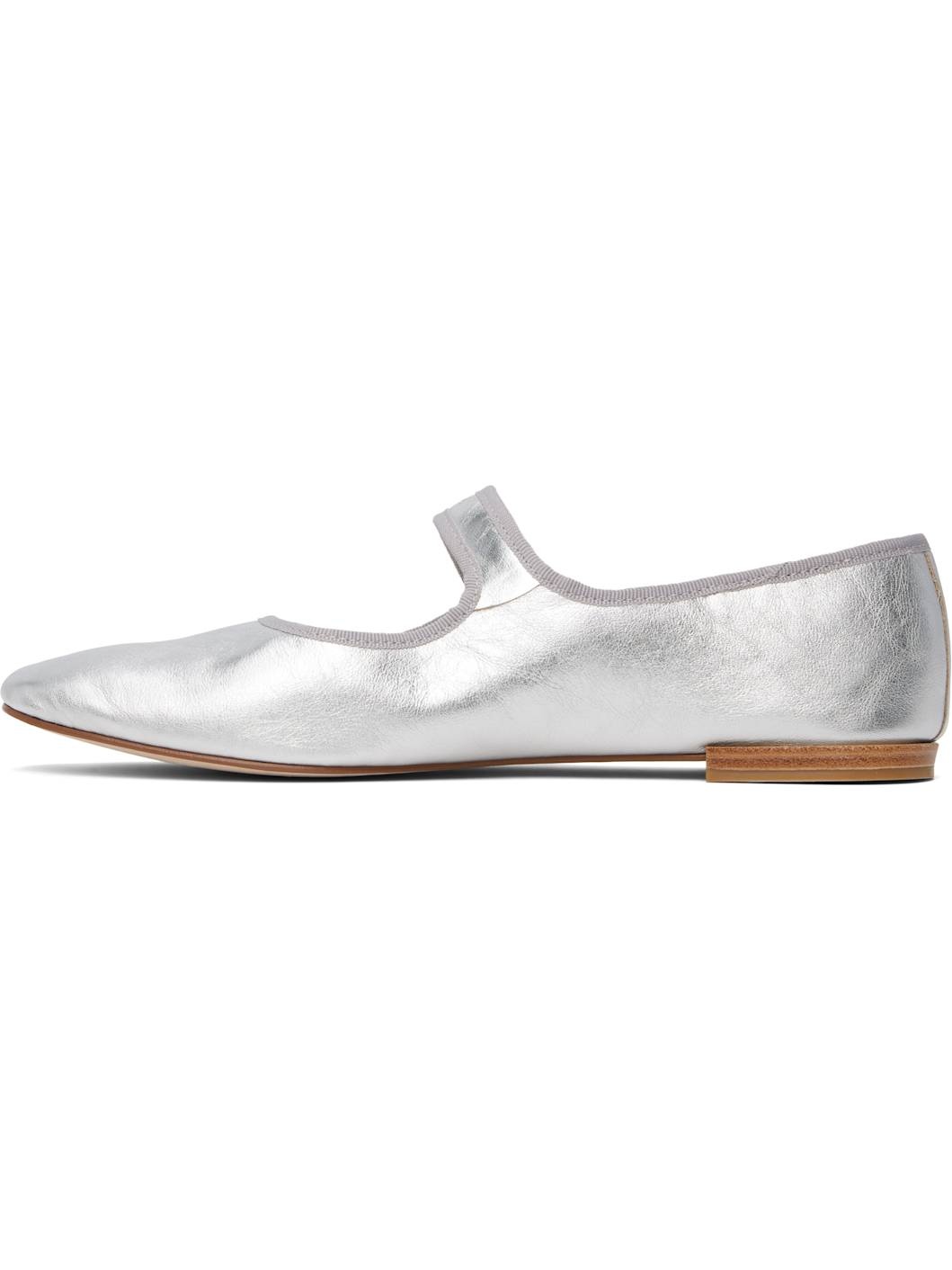Silver Georgia Mary Jane Ballerina Flats - 3