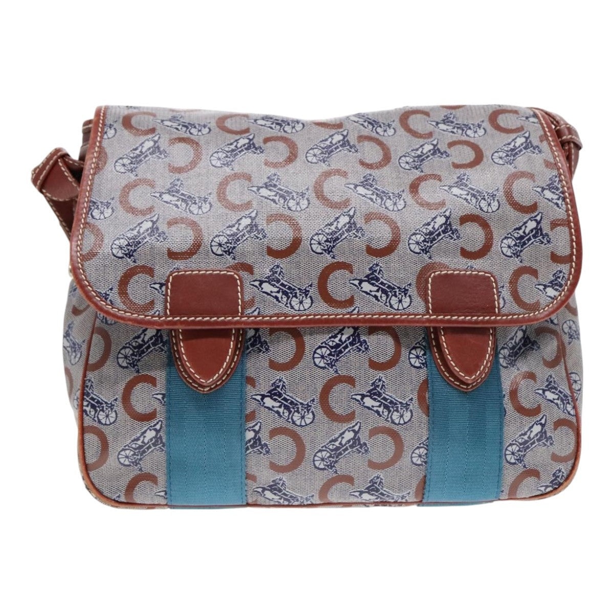 CELINE C Sulky Shoulder Bag Pvc Gray Brown Gold - 13