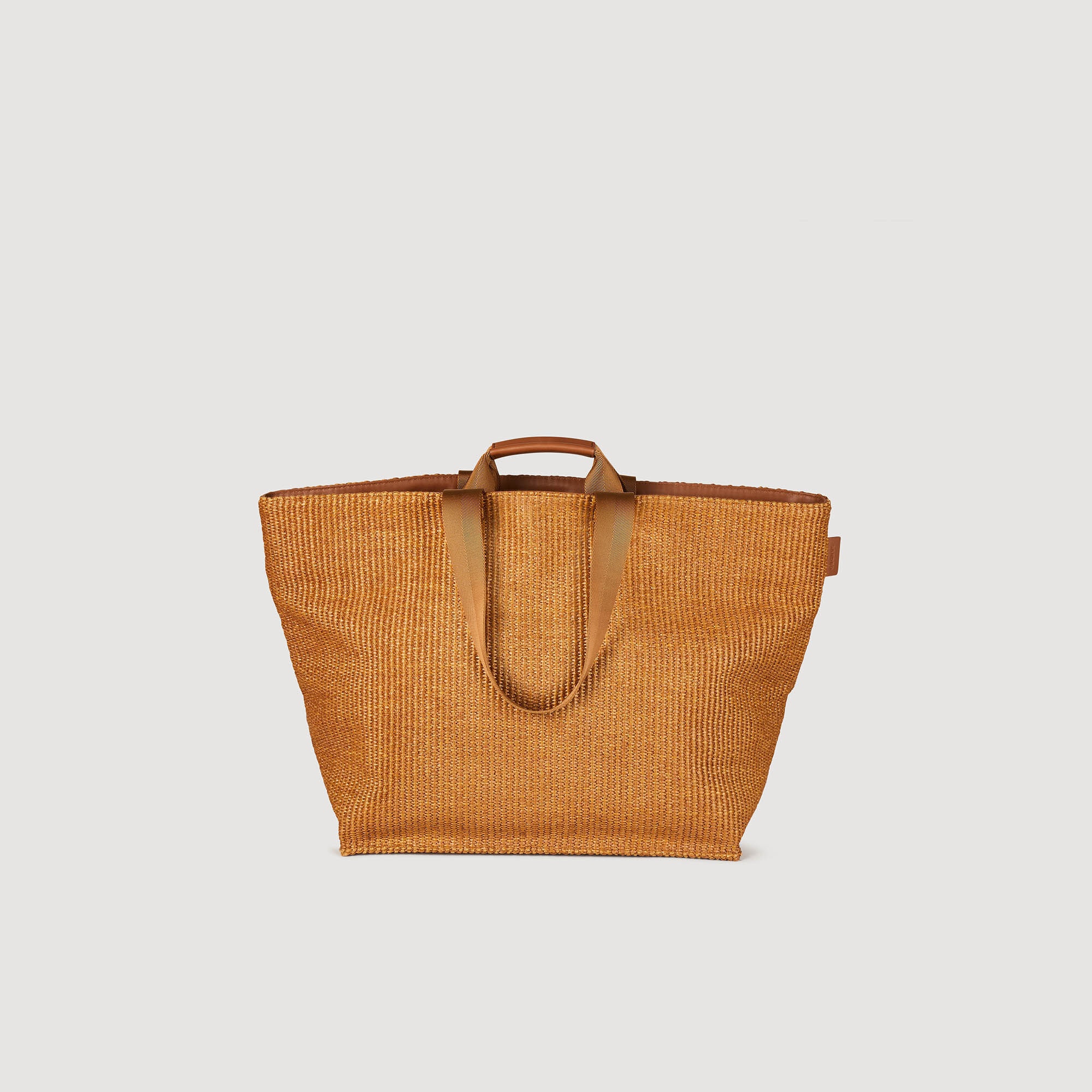 Sandro LARGE WOVEN CANVAS BAG | REVERSIBLE