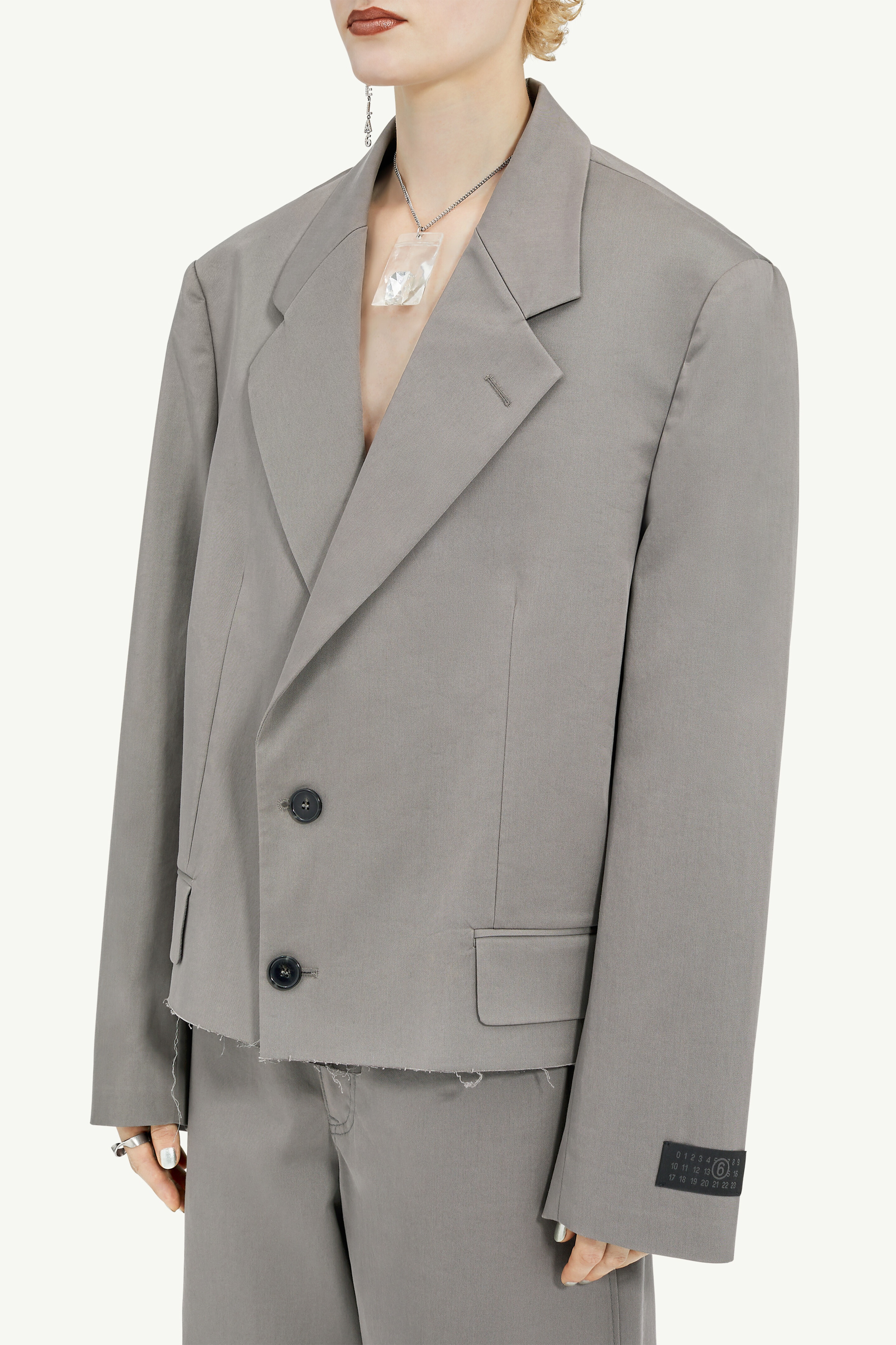 Raw Hem Suit Jacket - 5