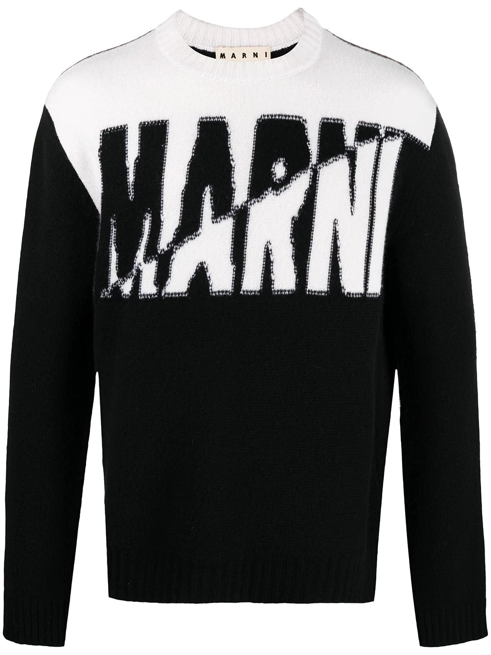 logo knitted two-tone jumper - 1