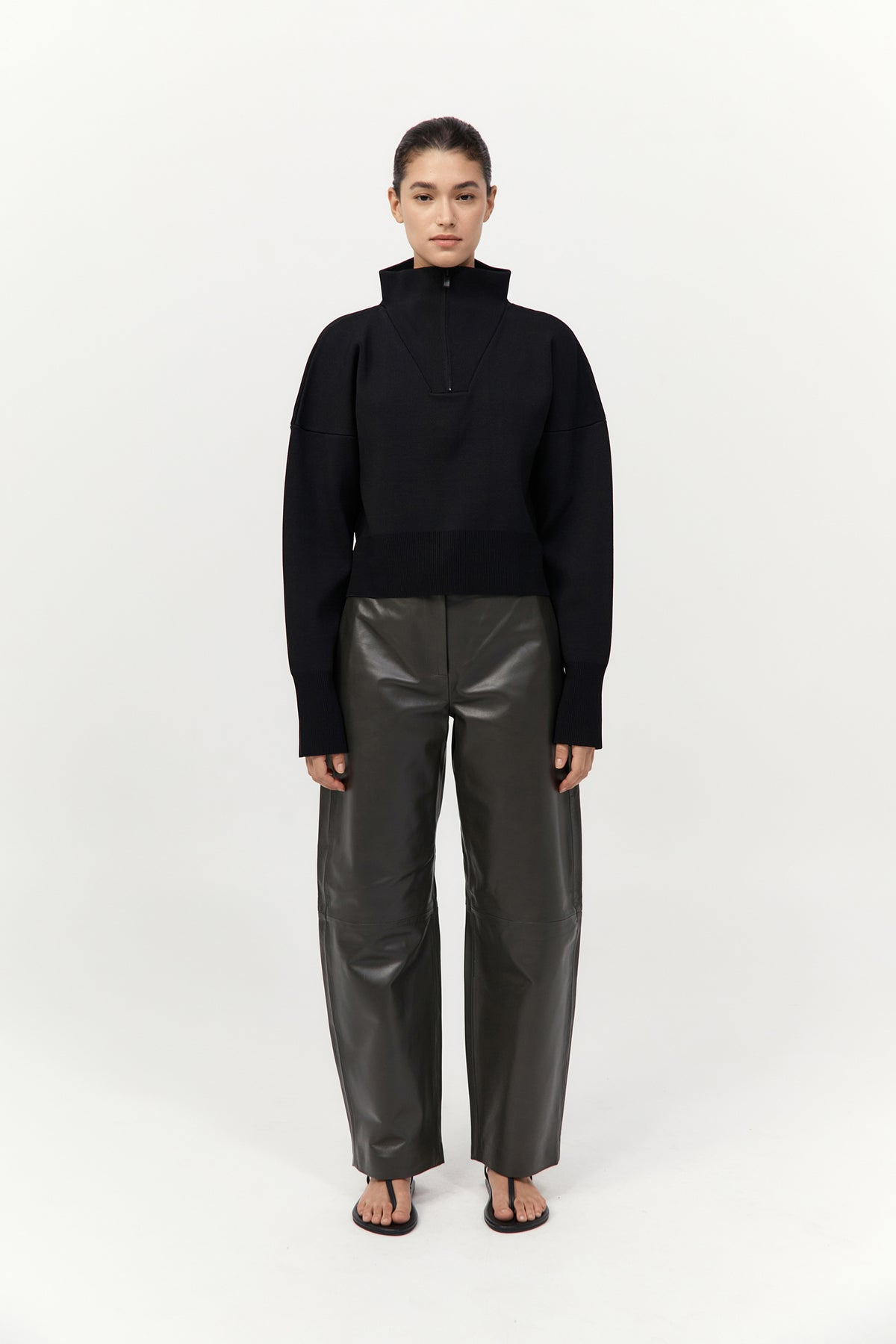 Milano Knit Zip Jumper - Black - 3