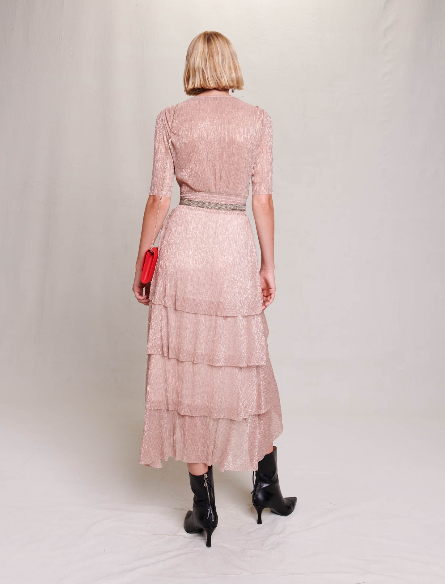Long ruffled lamé dress - 5