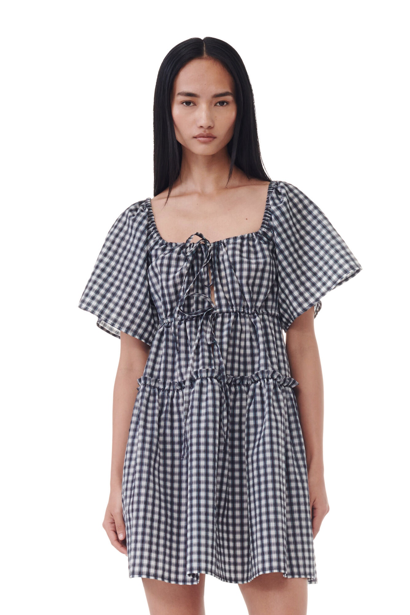 SEERSUCKER CHECK MINI LAYER DRESS - 3