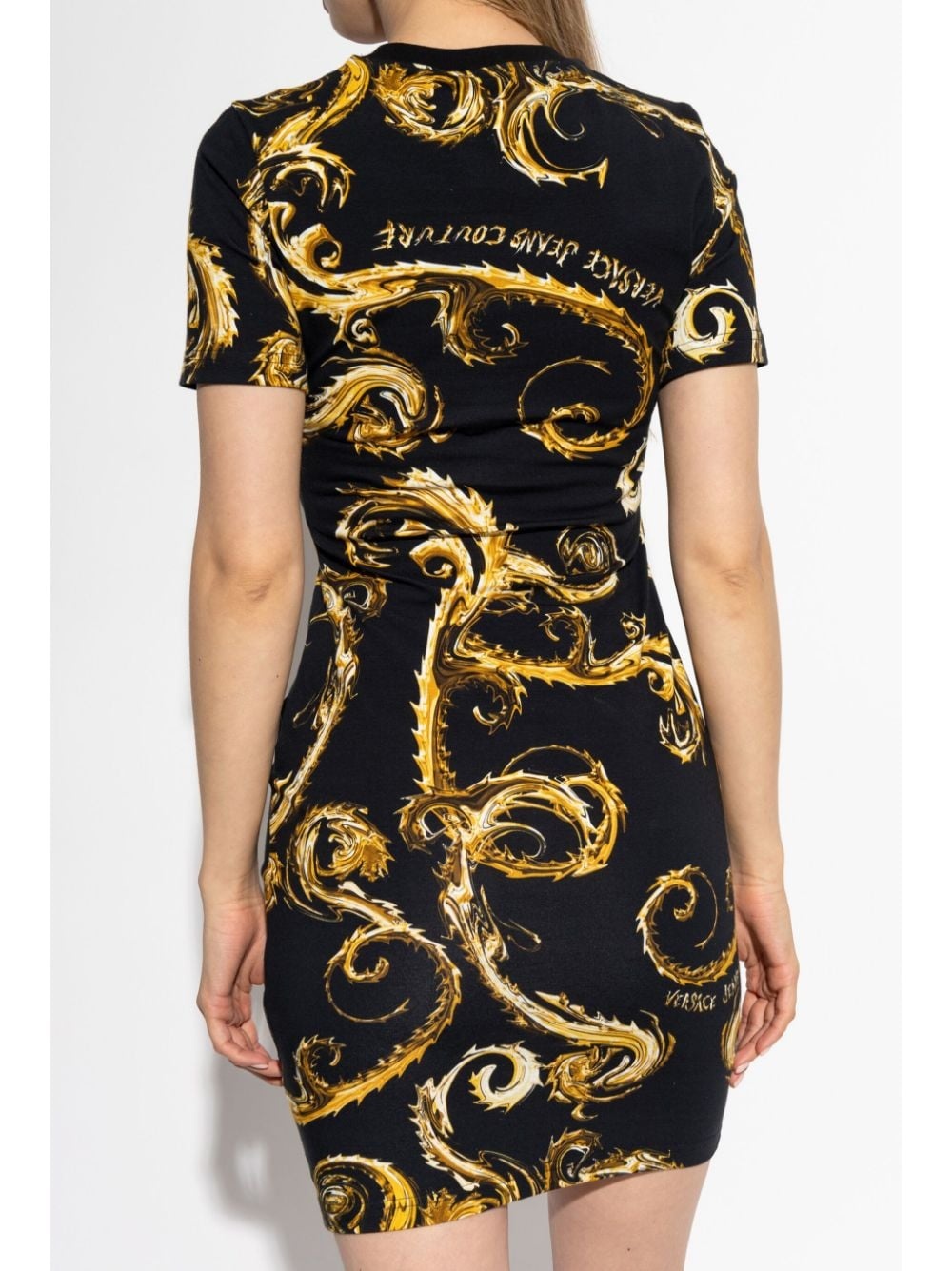 baroque-print t-shirt dress - 4