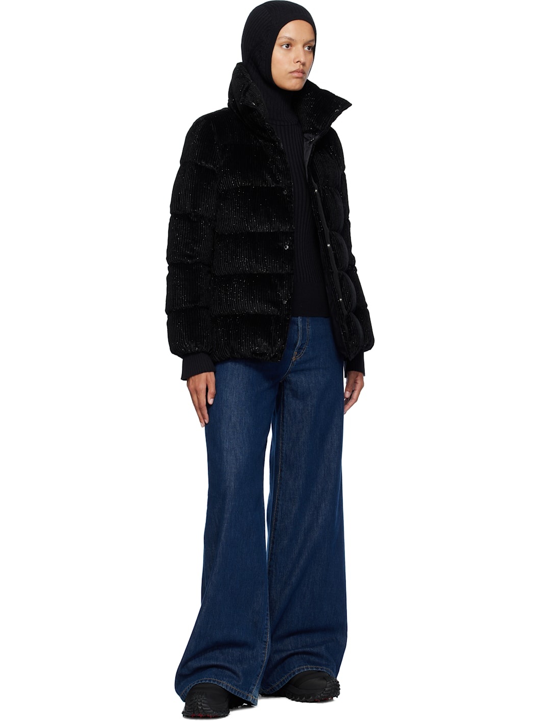 Black Virgin Wool Hoodie - 5