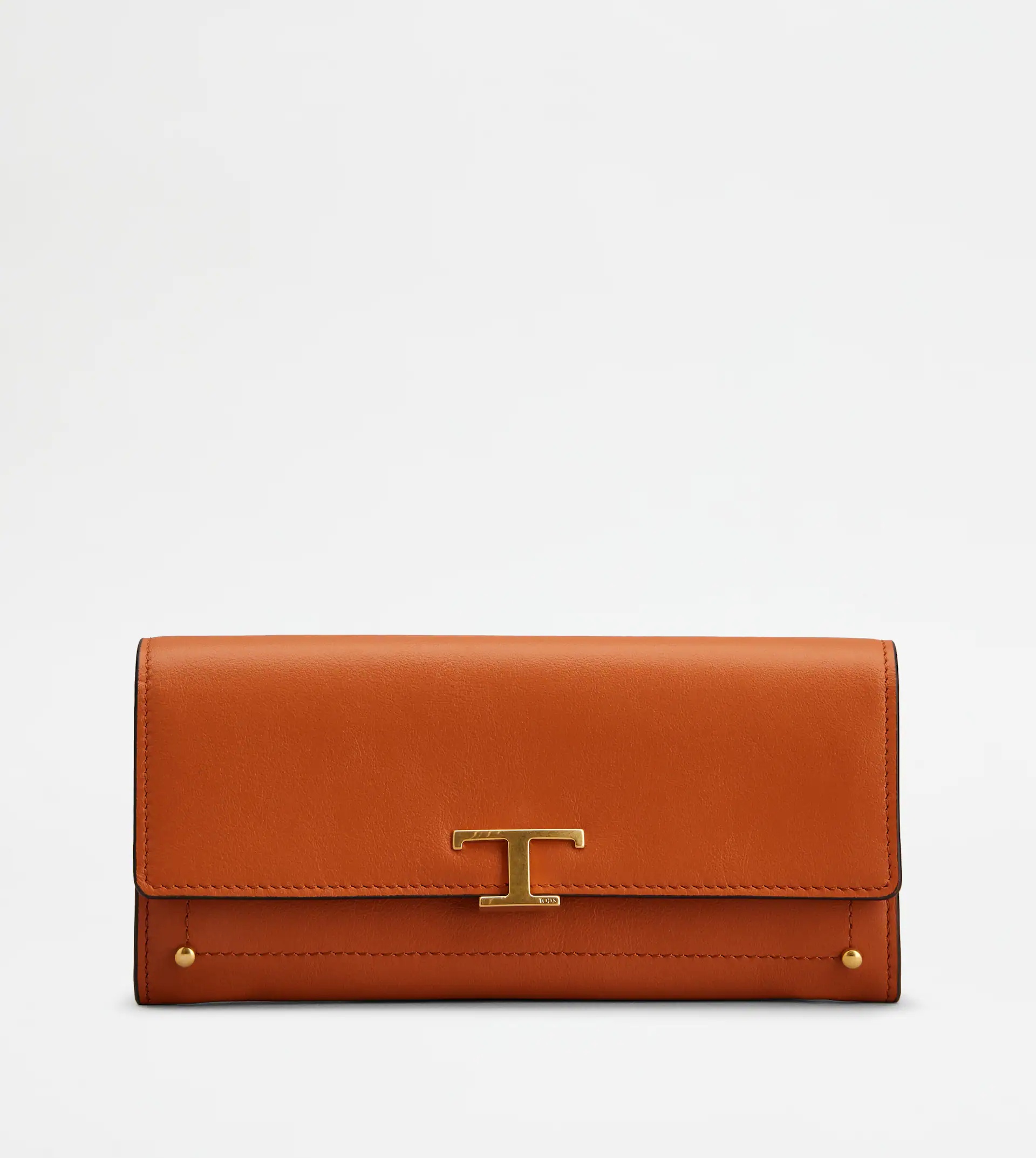 T TIMELESS WALLET IN LEATHER - ORANGE - 1
