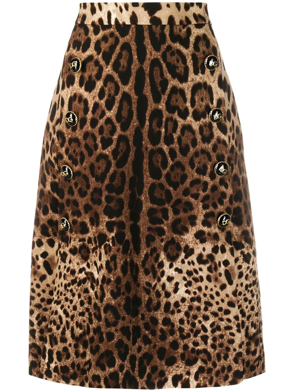 A-line leopard print skirt - 1