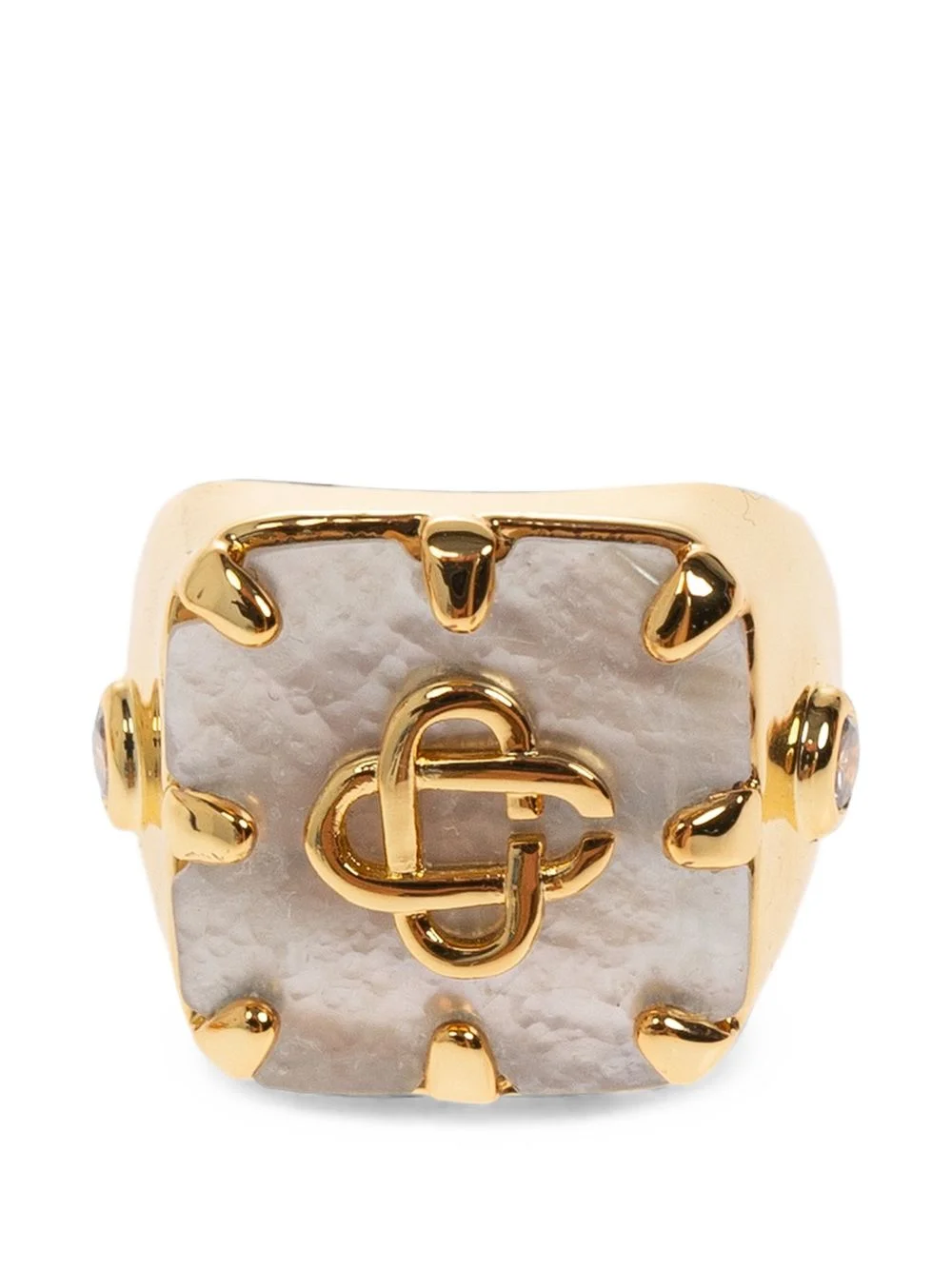 logo-plaque signet ring - 1