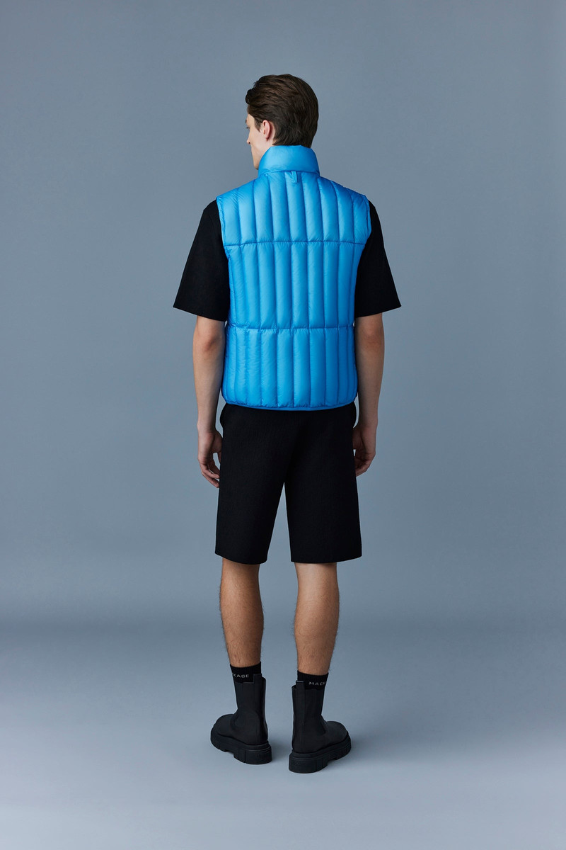 PATRICK Translucent ripstop light down vest with funnel collar 4