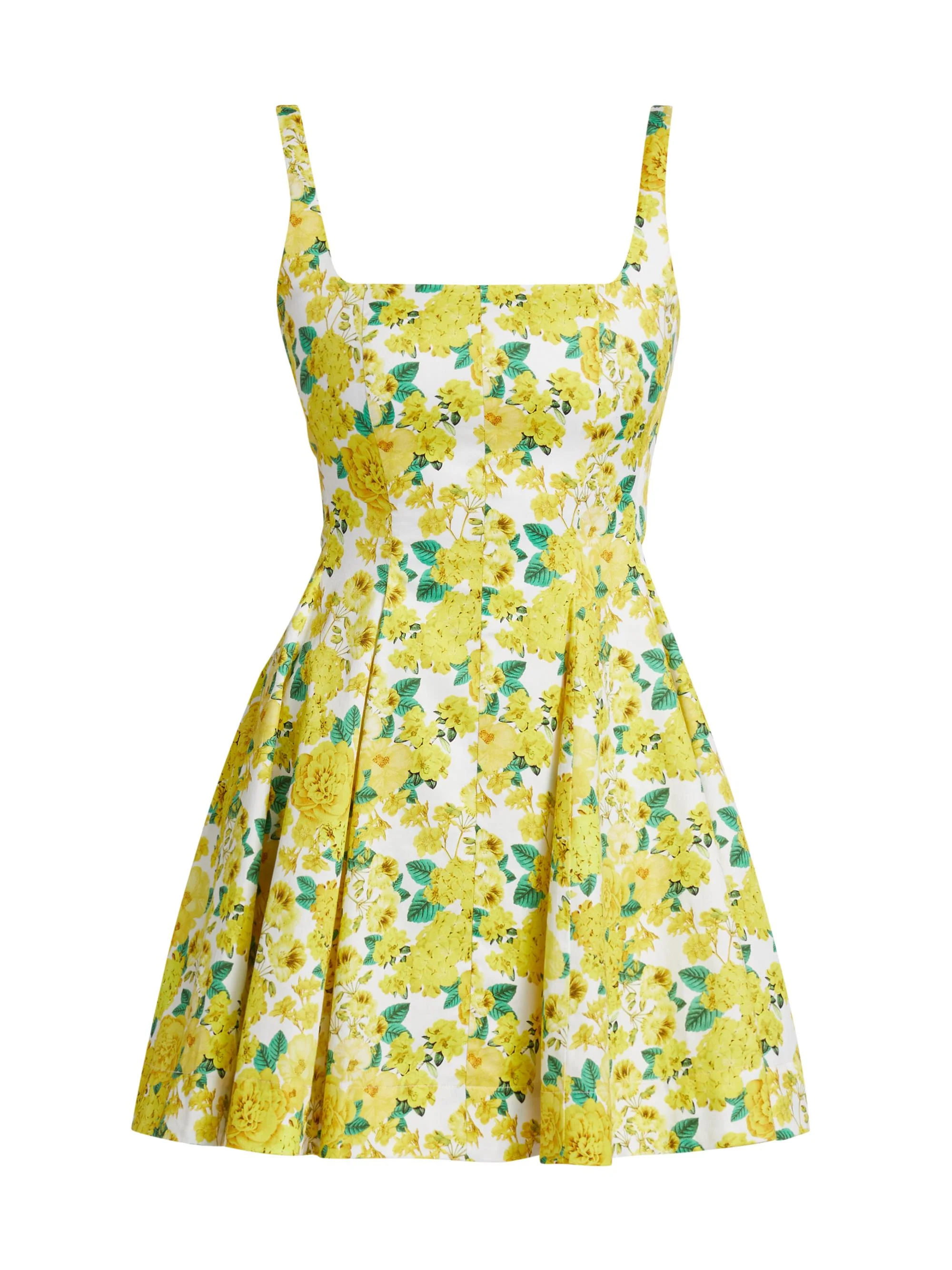 Women's Courtney Floral Poplin Minidress - Floral Fantasy White Yellow - 1