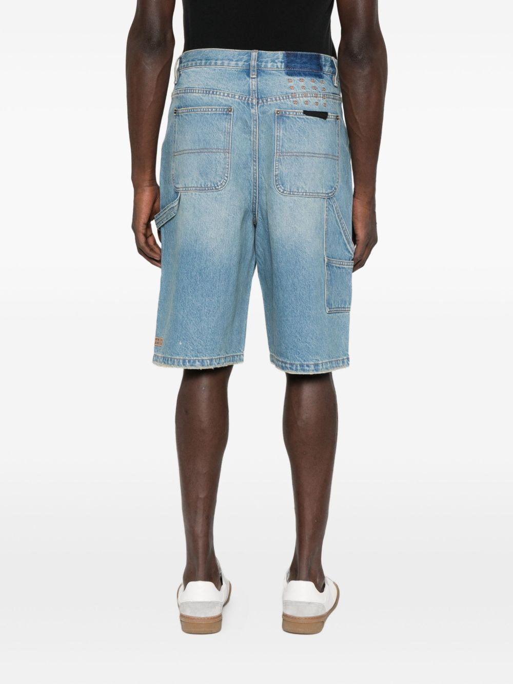 double-pocket denim shorts - 4