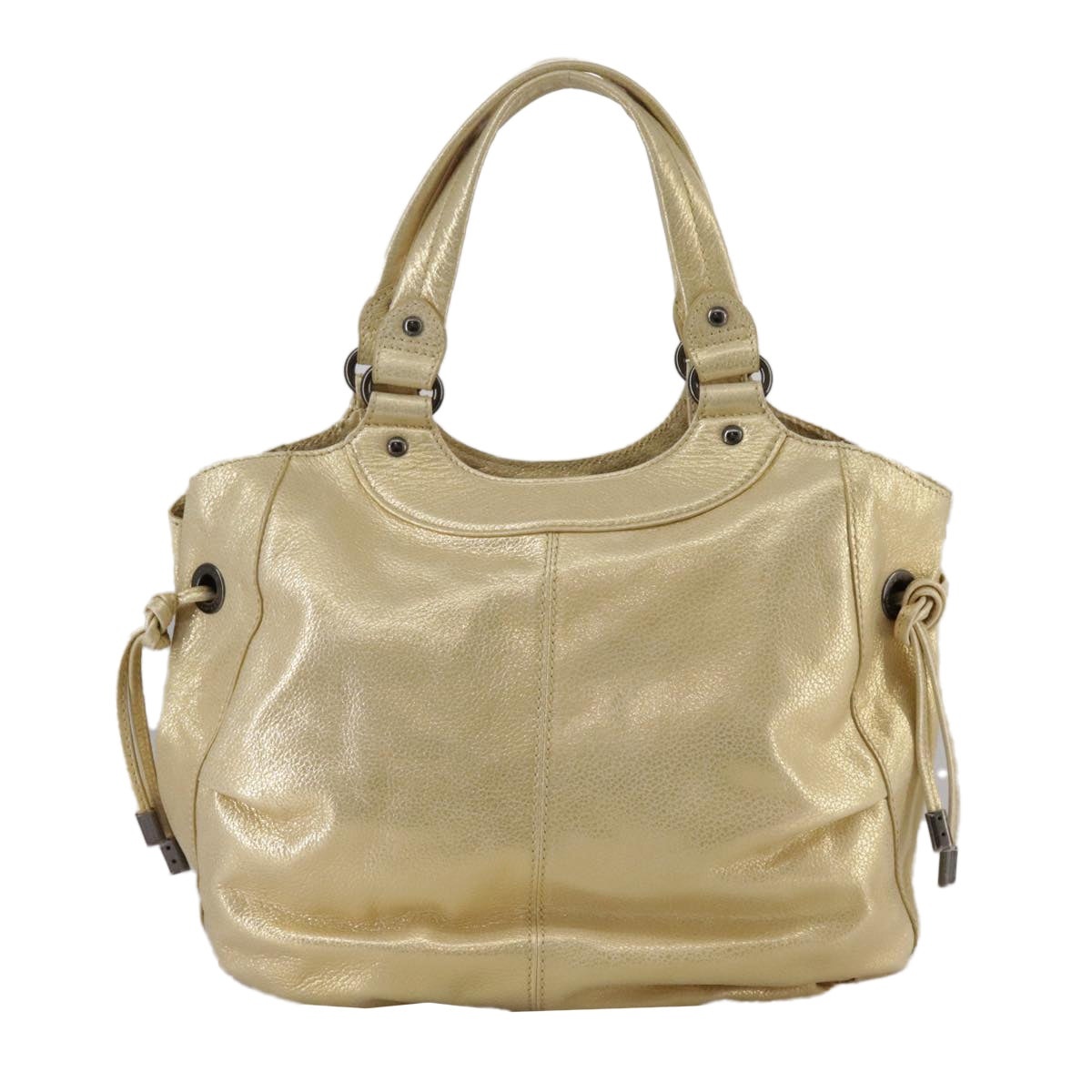 Burberry Hand Bag Leather Gold - 3