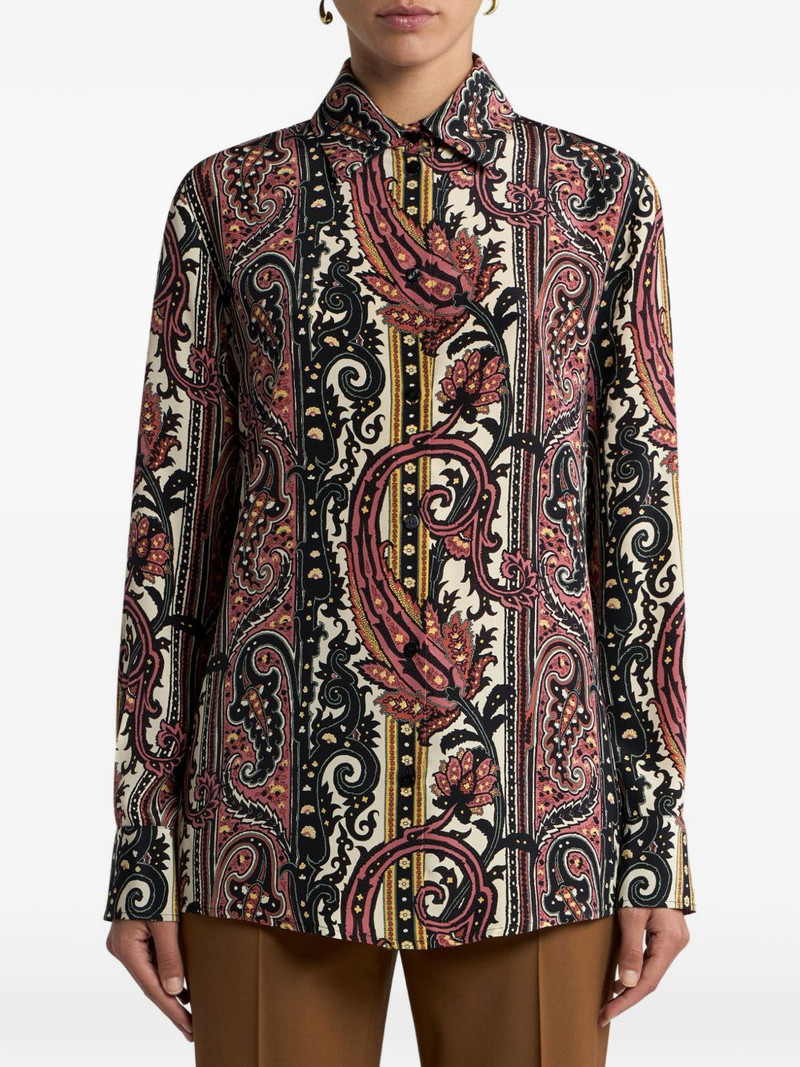 leafy paisley-motif silk shirt 3