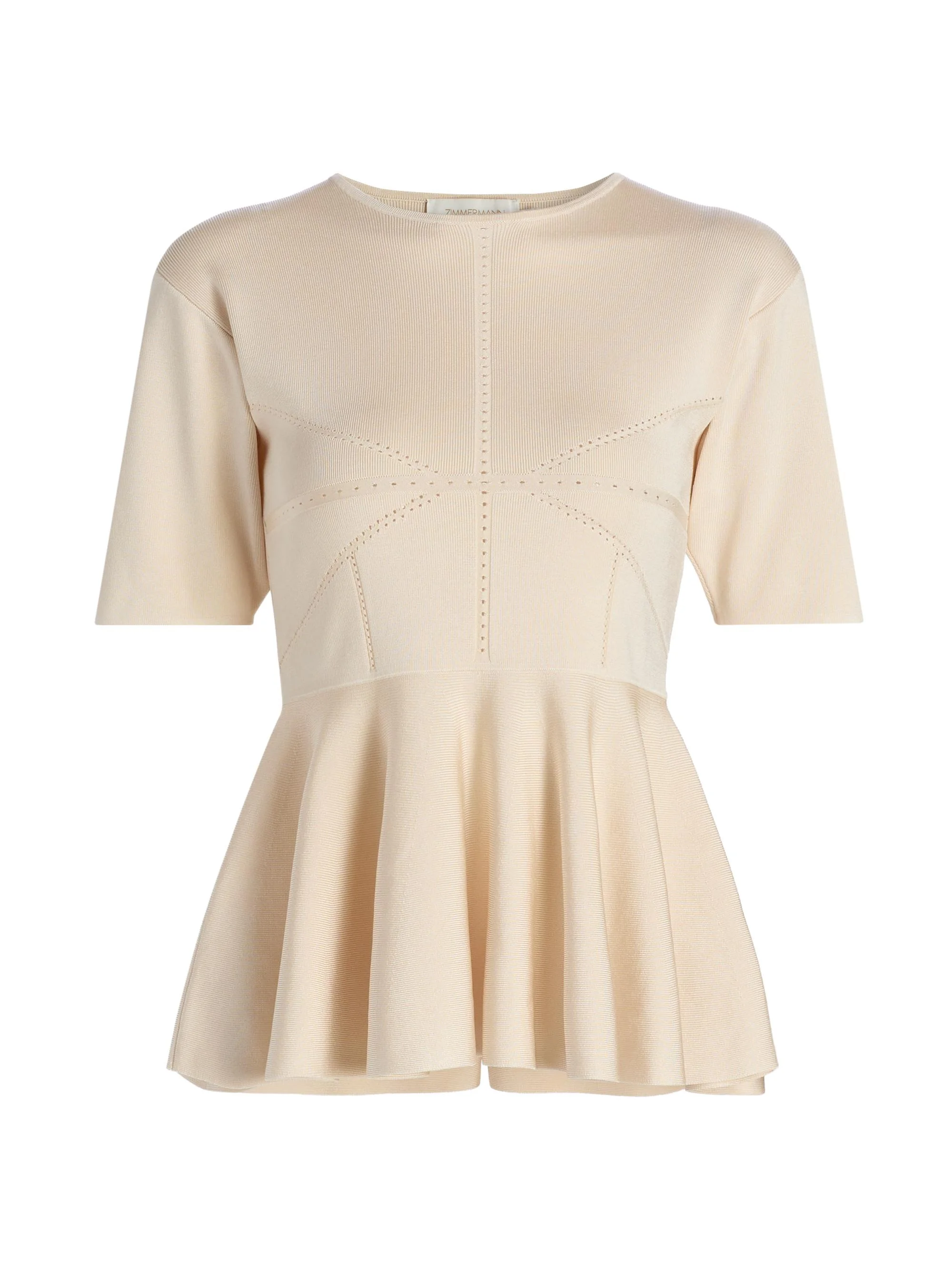 Women's Luna Peplum Top - Cream - 1