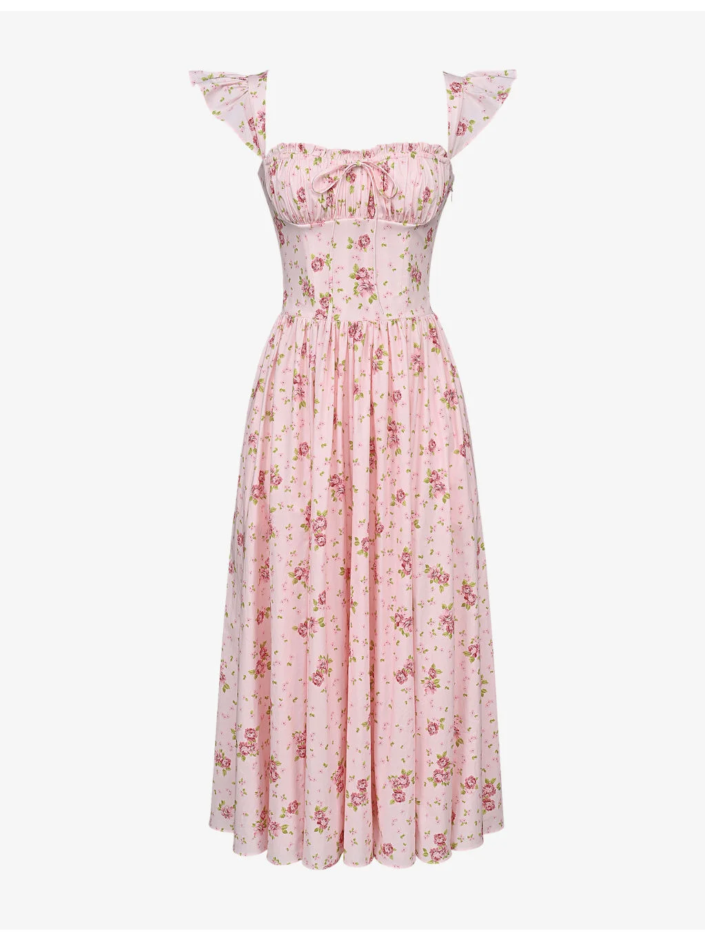 Livia Floral-Print Stretch-Cotton Midi Dress - 1