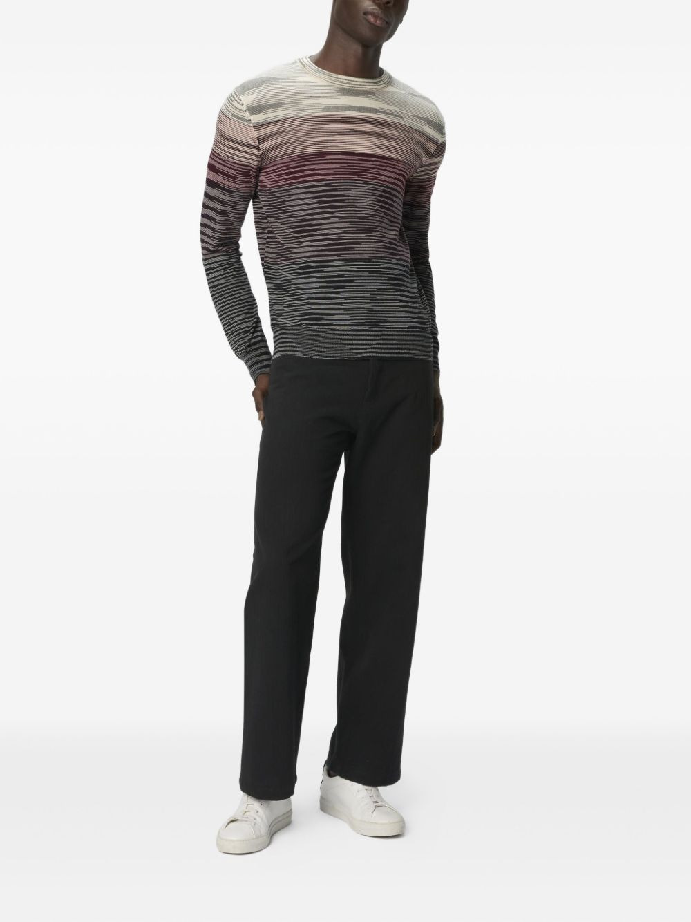 striped crew-neck sweater - 2