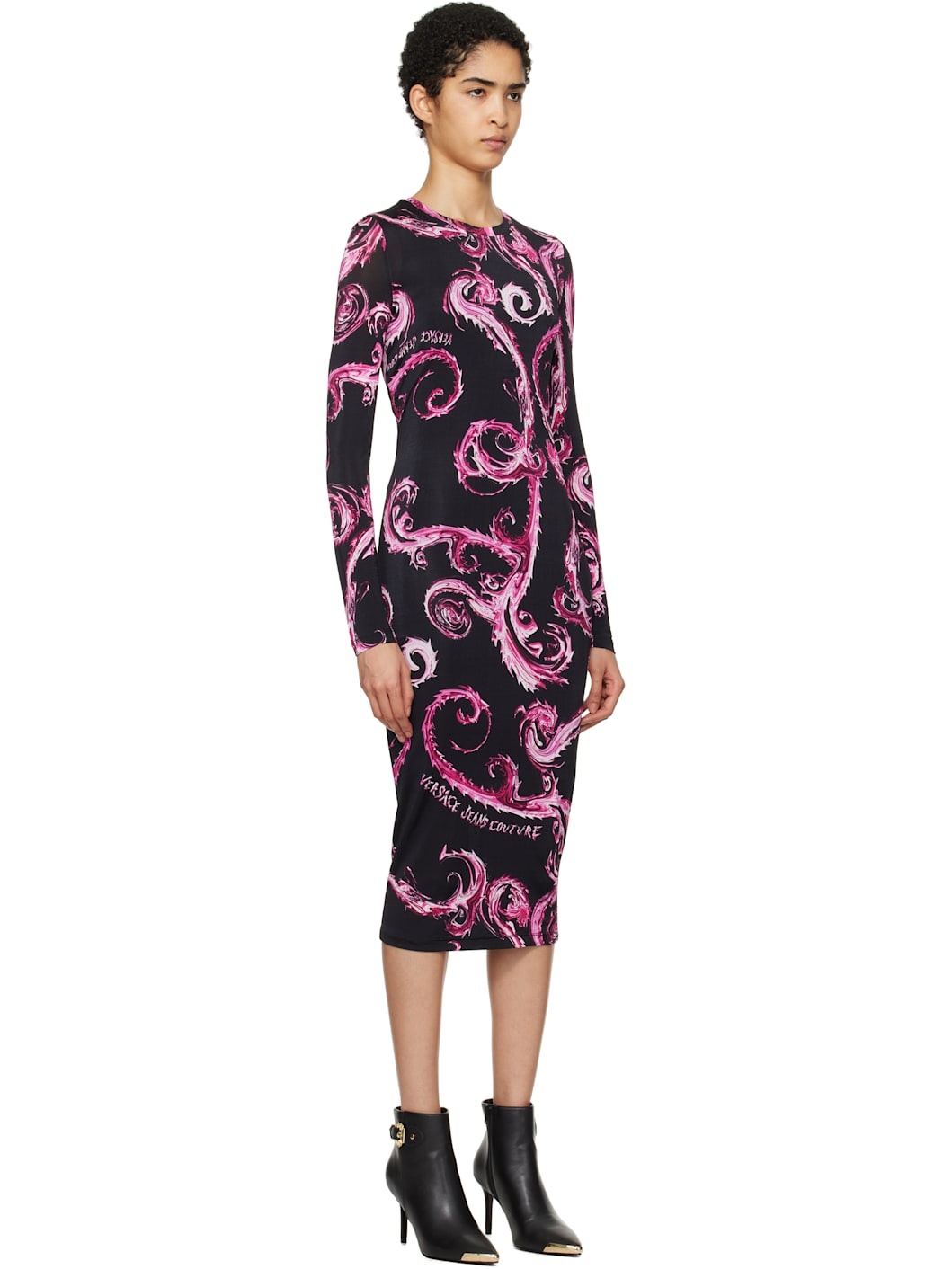Black Chain Couture Midi Dress - 2