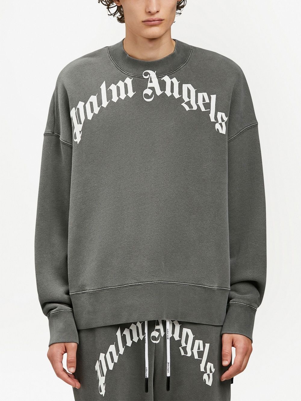logo-print cotton sweatshirt - 3