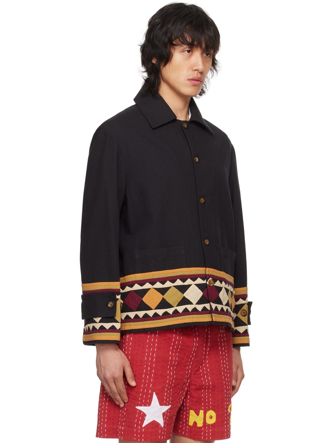Black Appliqué Jacket - 2