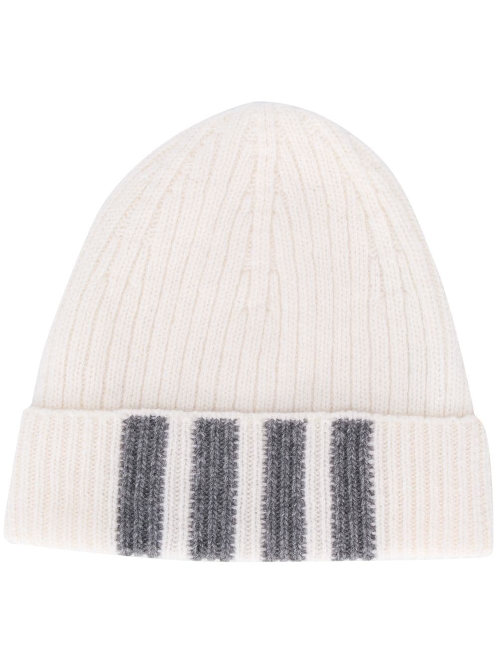 stripe detail ribbed hat - 1