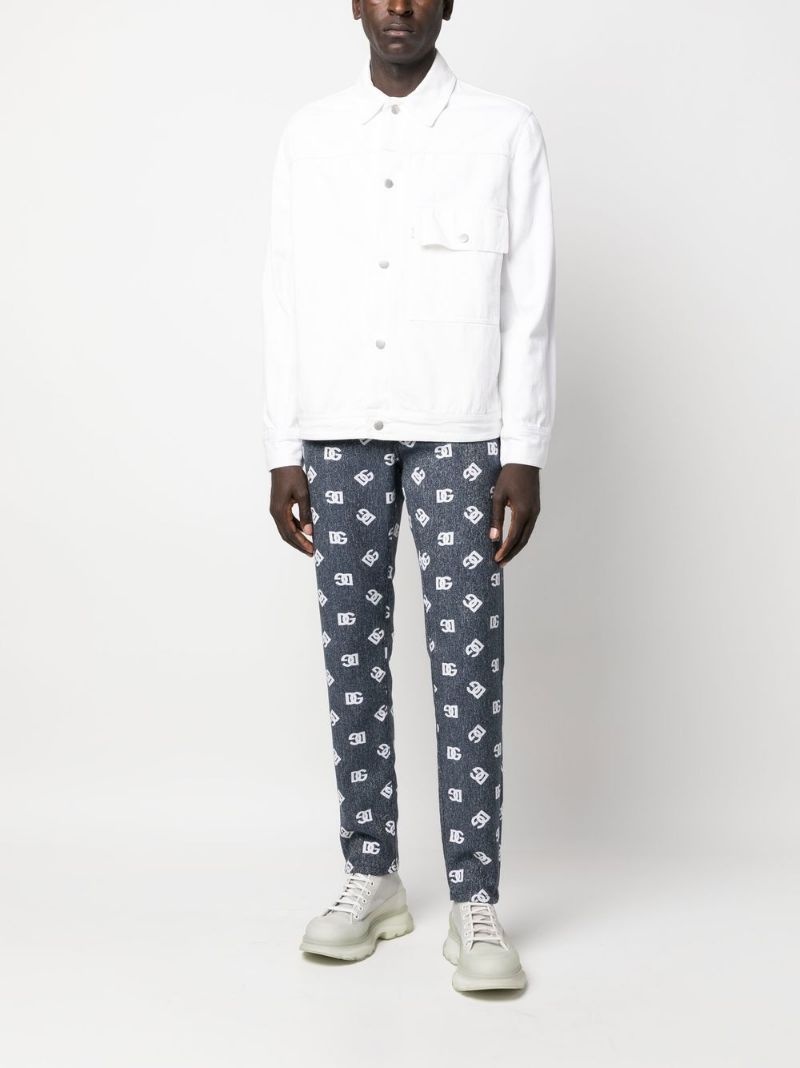 monogram-print straight-leg jeans - 2