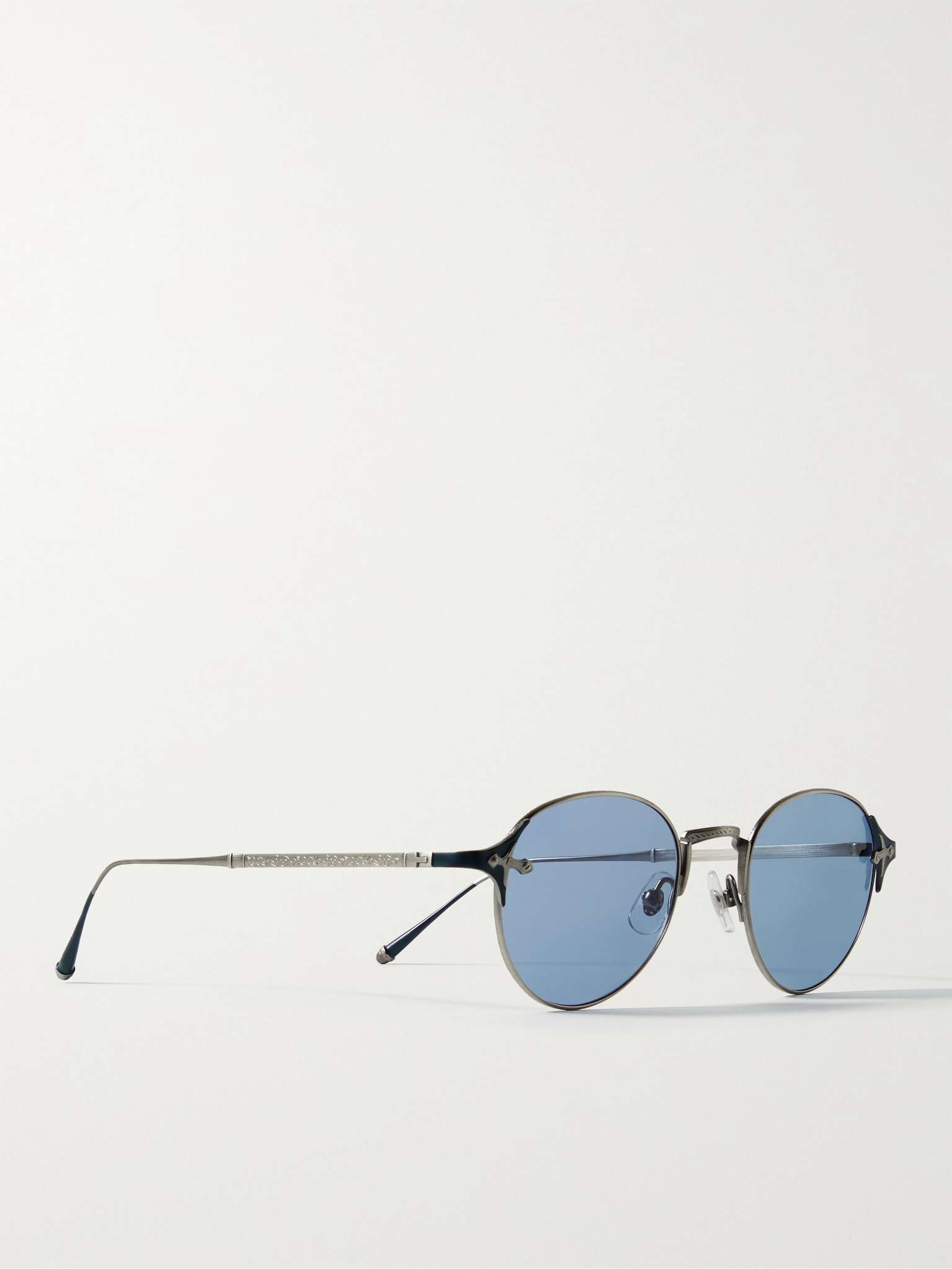 Round-Frame Silver-Tone Titanium Sunglasses - 3