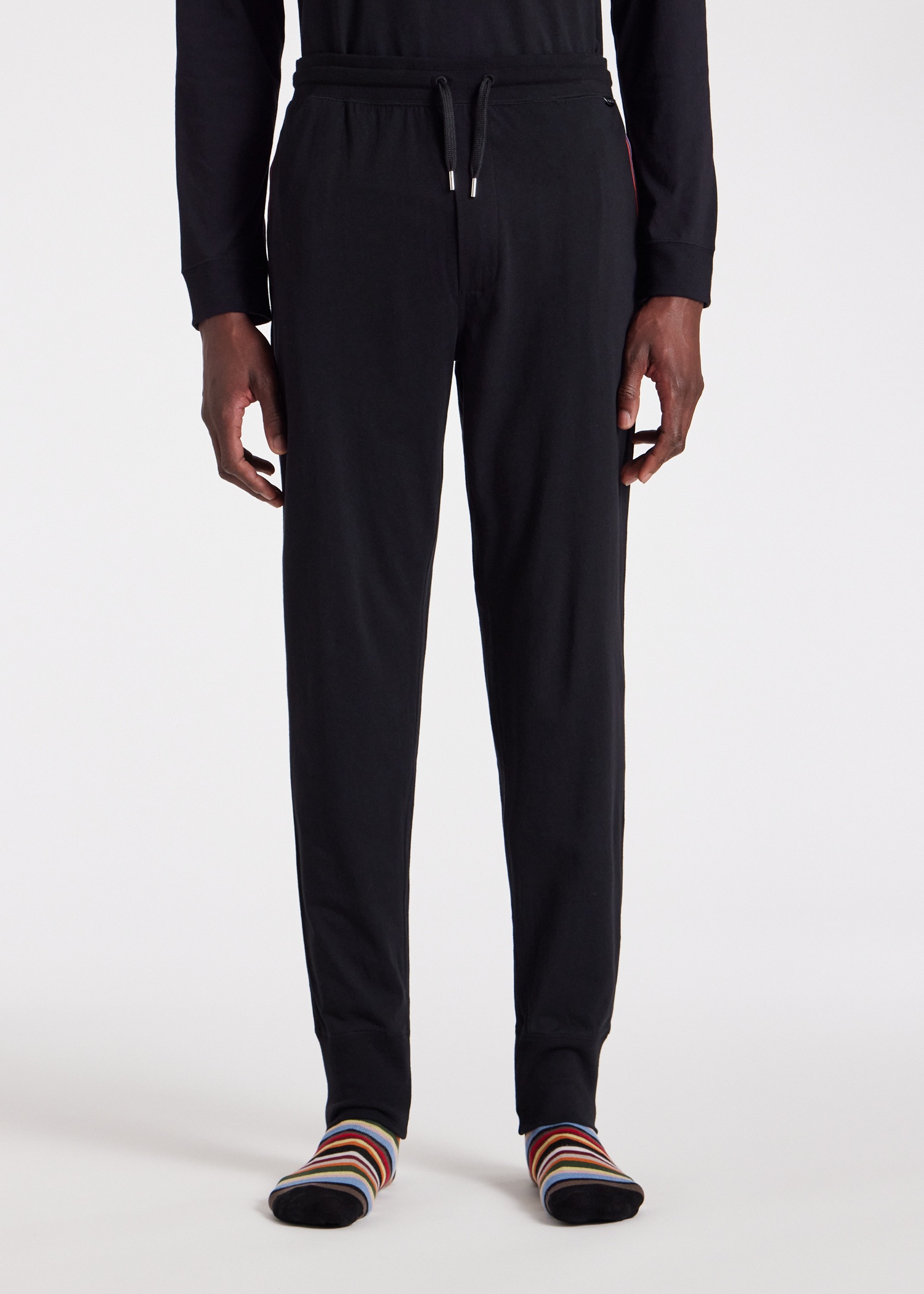 Black Jersey Cotton Lounge Pants - 3