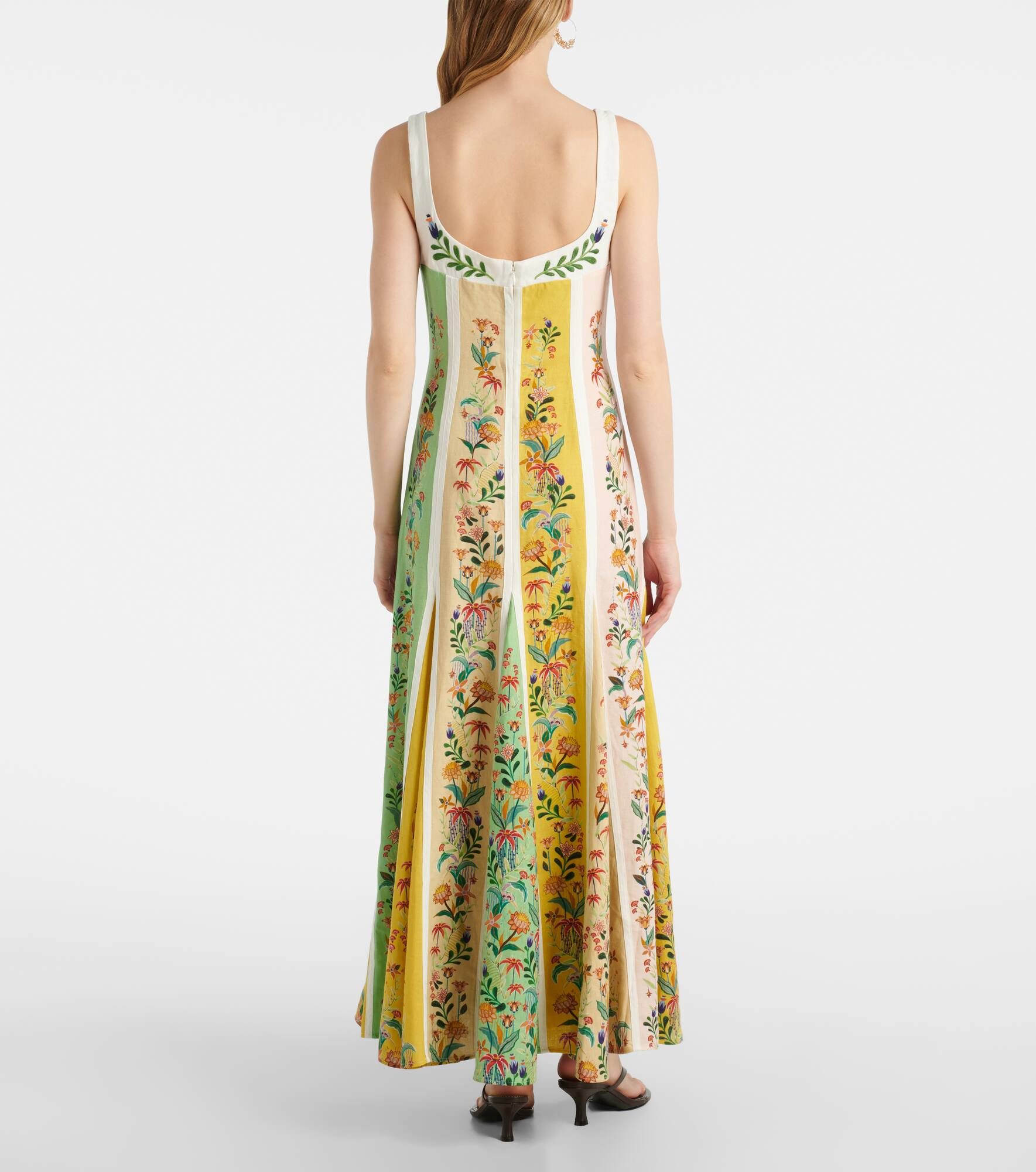 Floral linen-blend maxi dress - 3