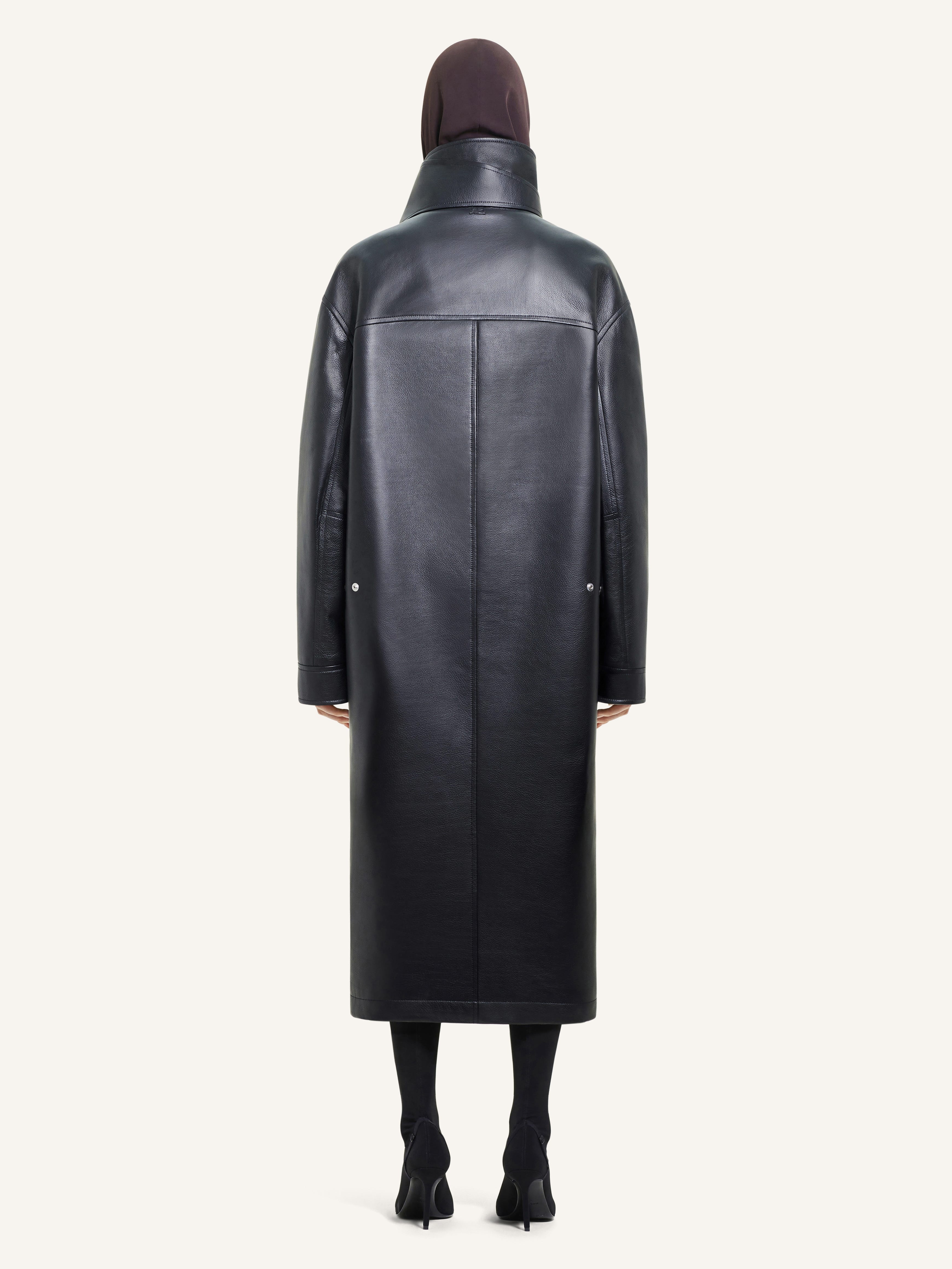 OVERSIZED LEATHER COAT - 3