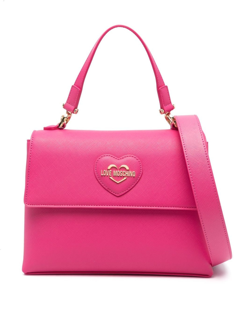 heart-patch logo-lettering tote bag 1