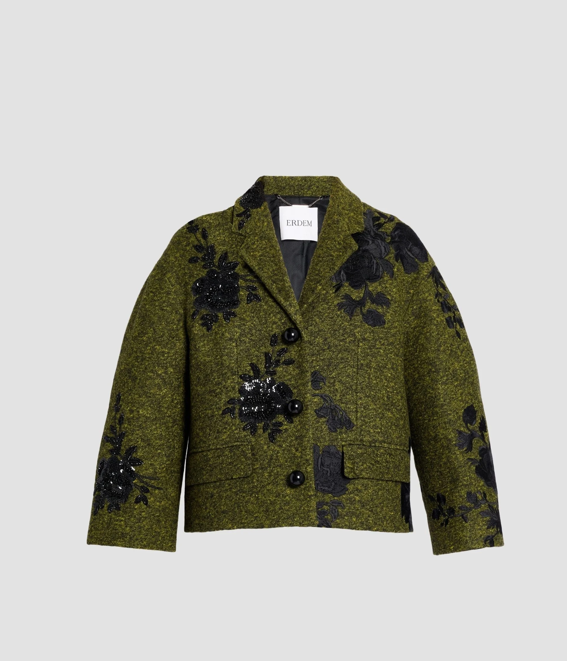 EMBROIDERED WOOL CROPPED JACKET - 1