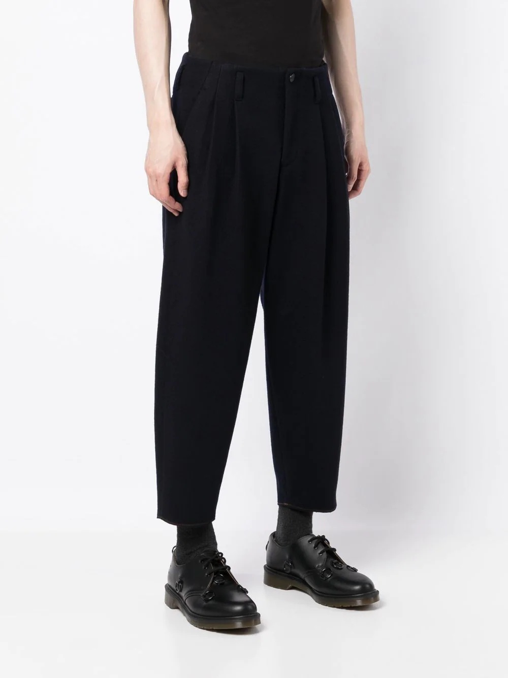 pleated cropped trousers - 3