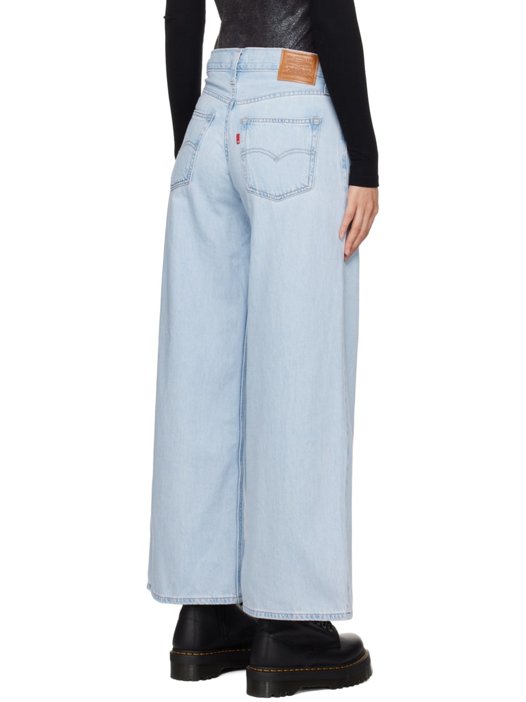 Blue Baggy Dad Wide Leg Jeans - 3