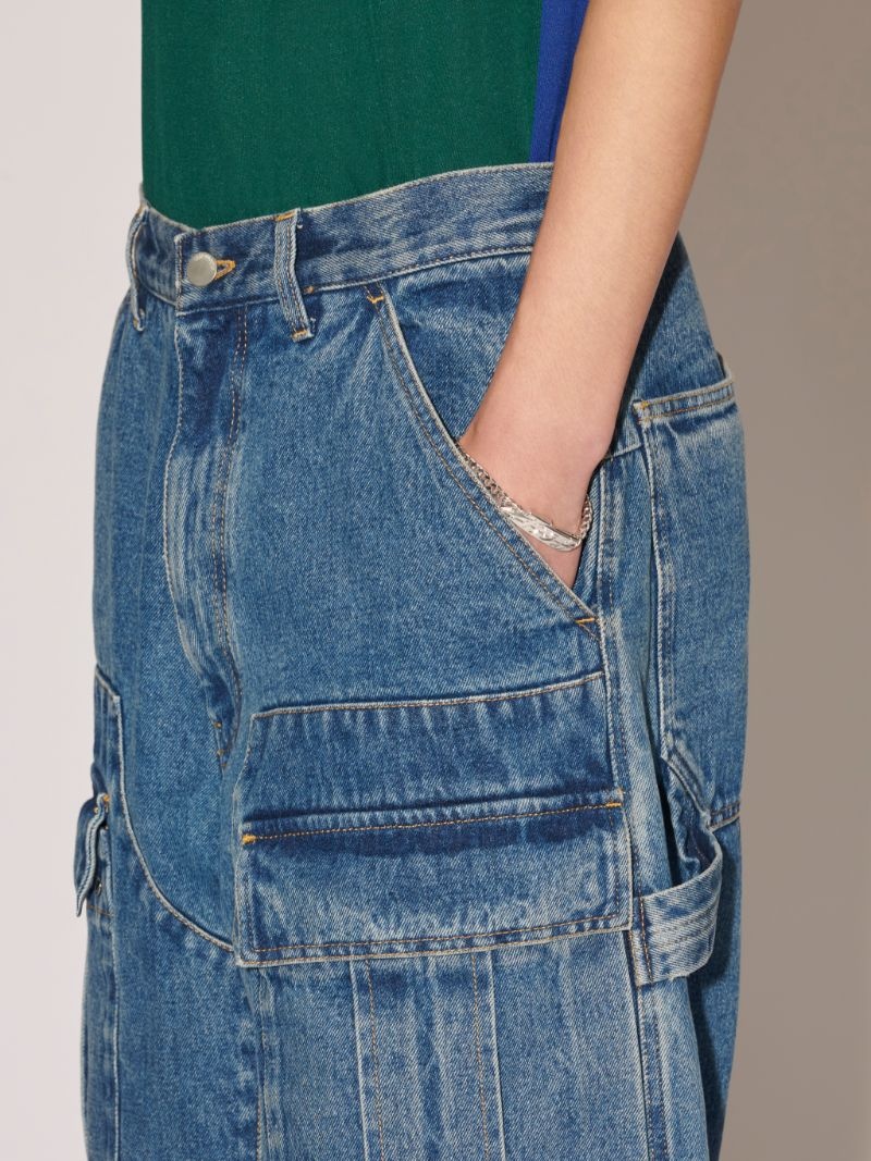 POCKETS DENIM CARGO PANTS - 6