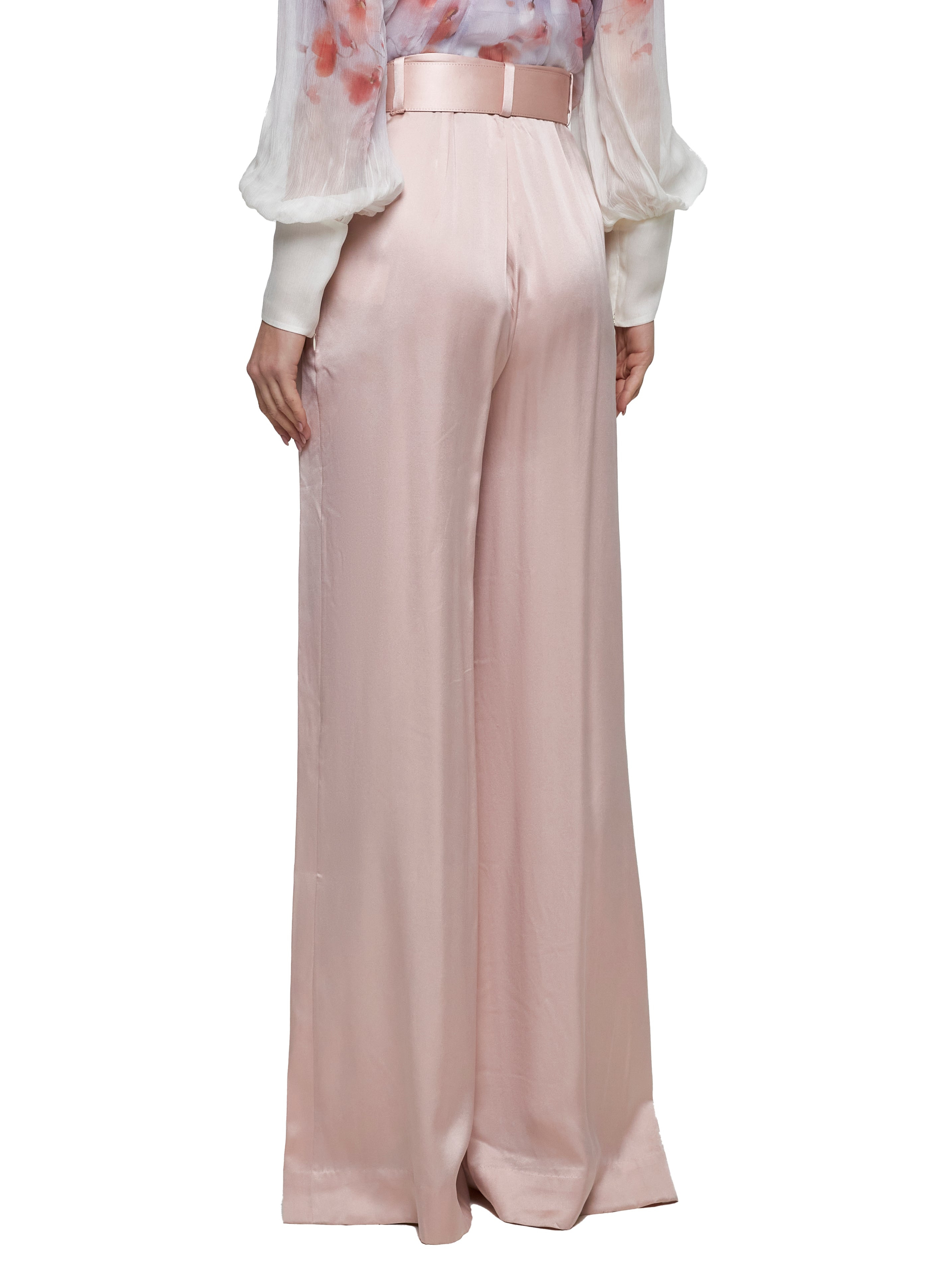 Zimmermann Women Pink Silk Tuck Pants - 4