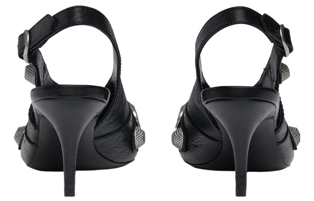 (WMNS) Balenciaga Cagole Slingback 70mm Pumps 'Black' 714251WAD4E1081 - 4