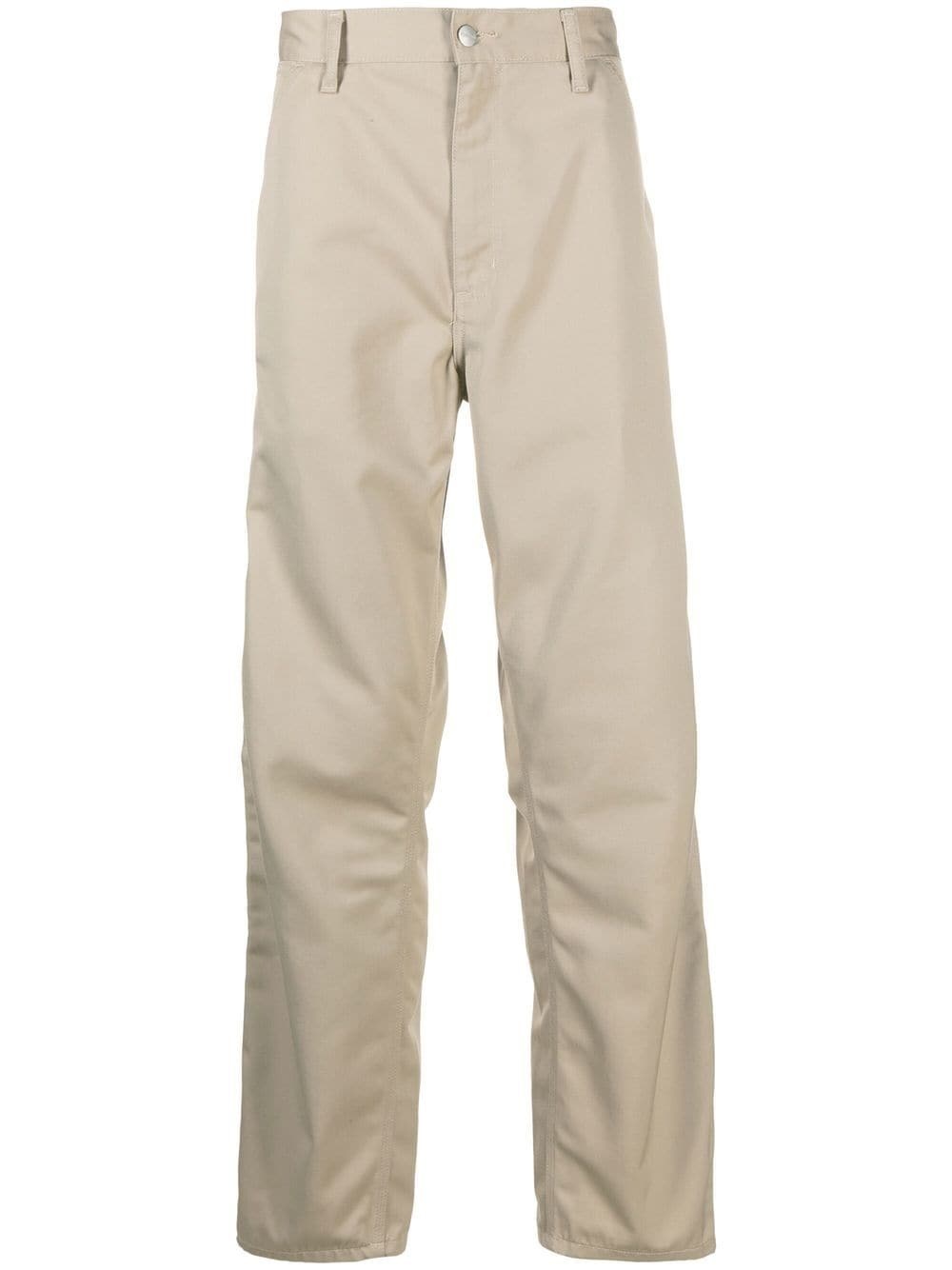 logo-patch straight-leg trousers - 1