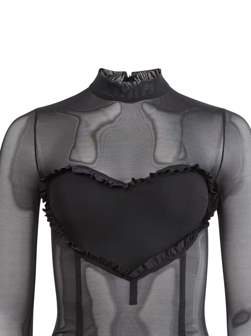 Mesh Ruffle Heart bodysuit - 2