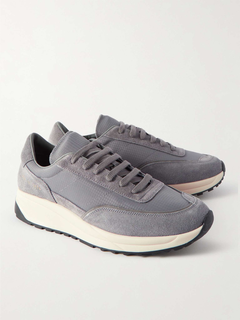 Track 80 Leather-Trimmed Suede and Ripstop Sneakers 4