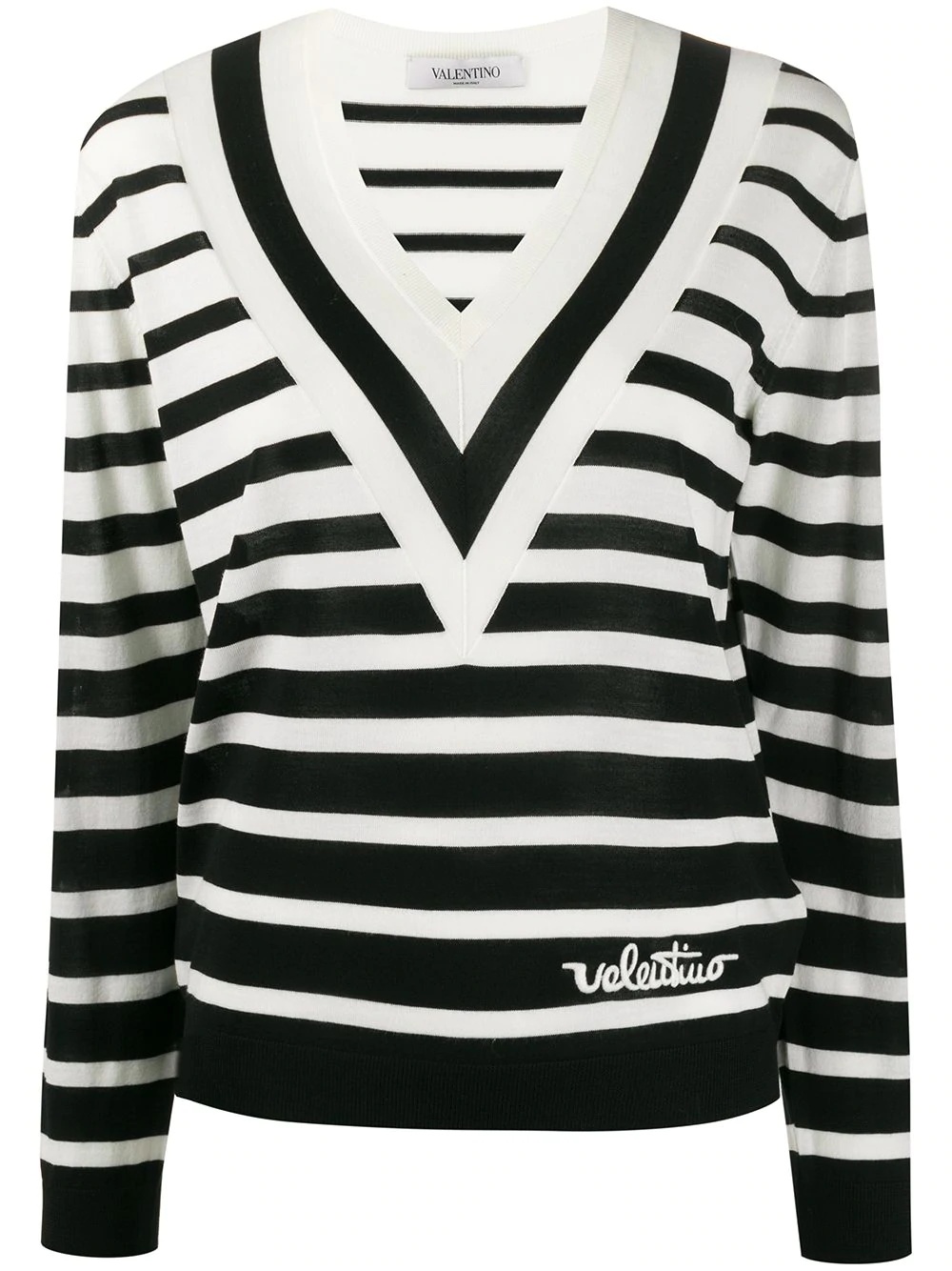 V-neck striped jumper - 1